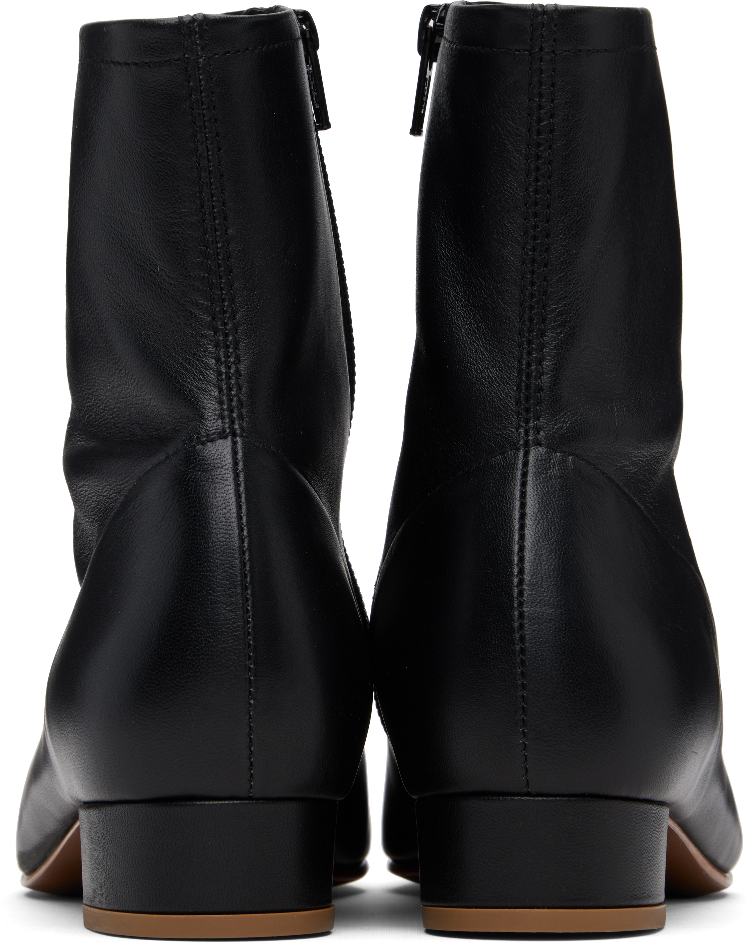 By Far Este 25mm Square Toe Ankle Boots In Black