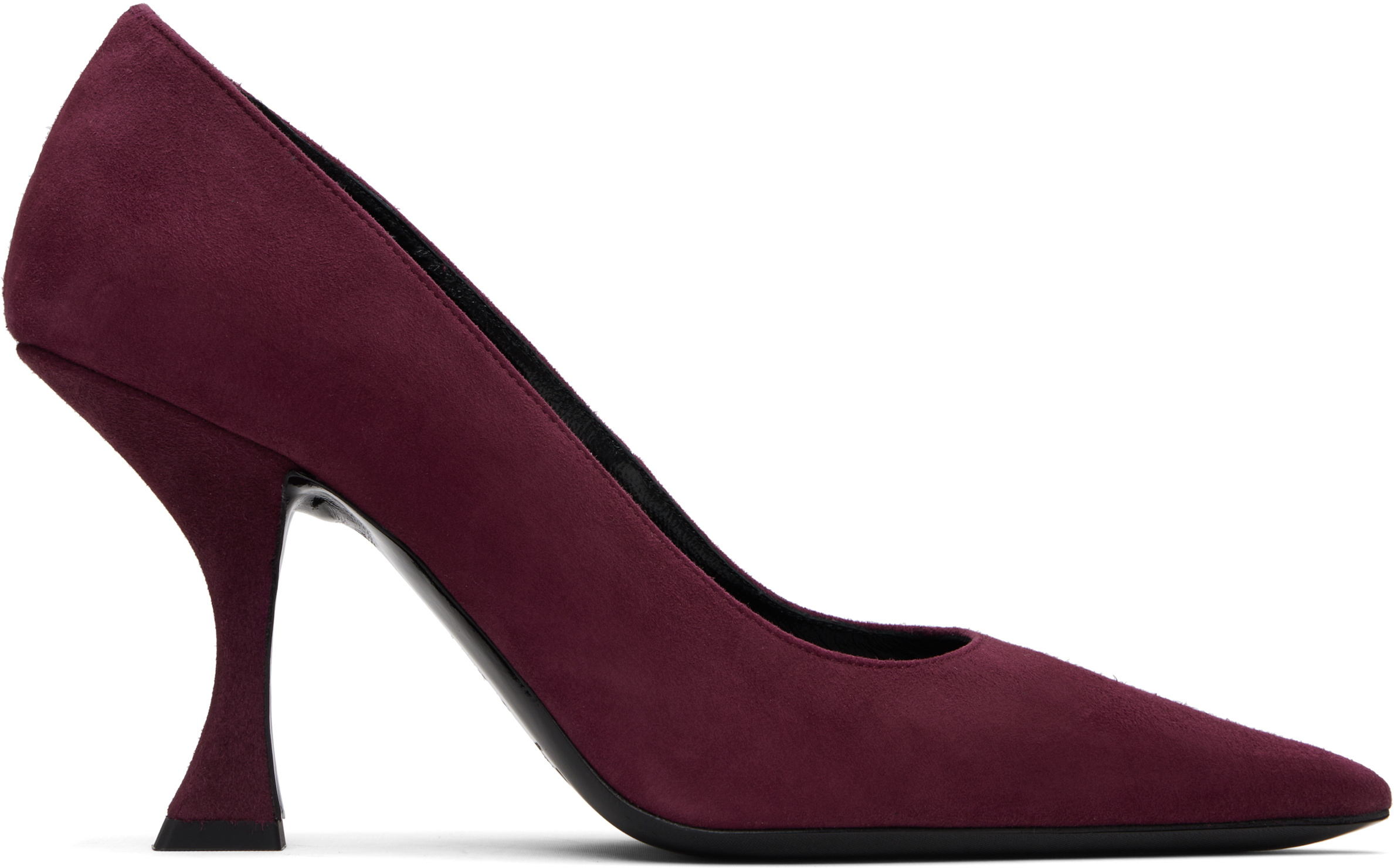 By Far Burgundy Viva Suede Heels In Multi