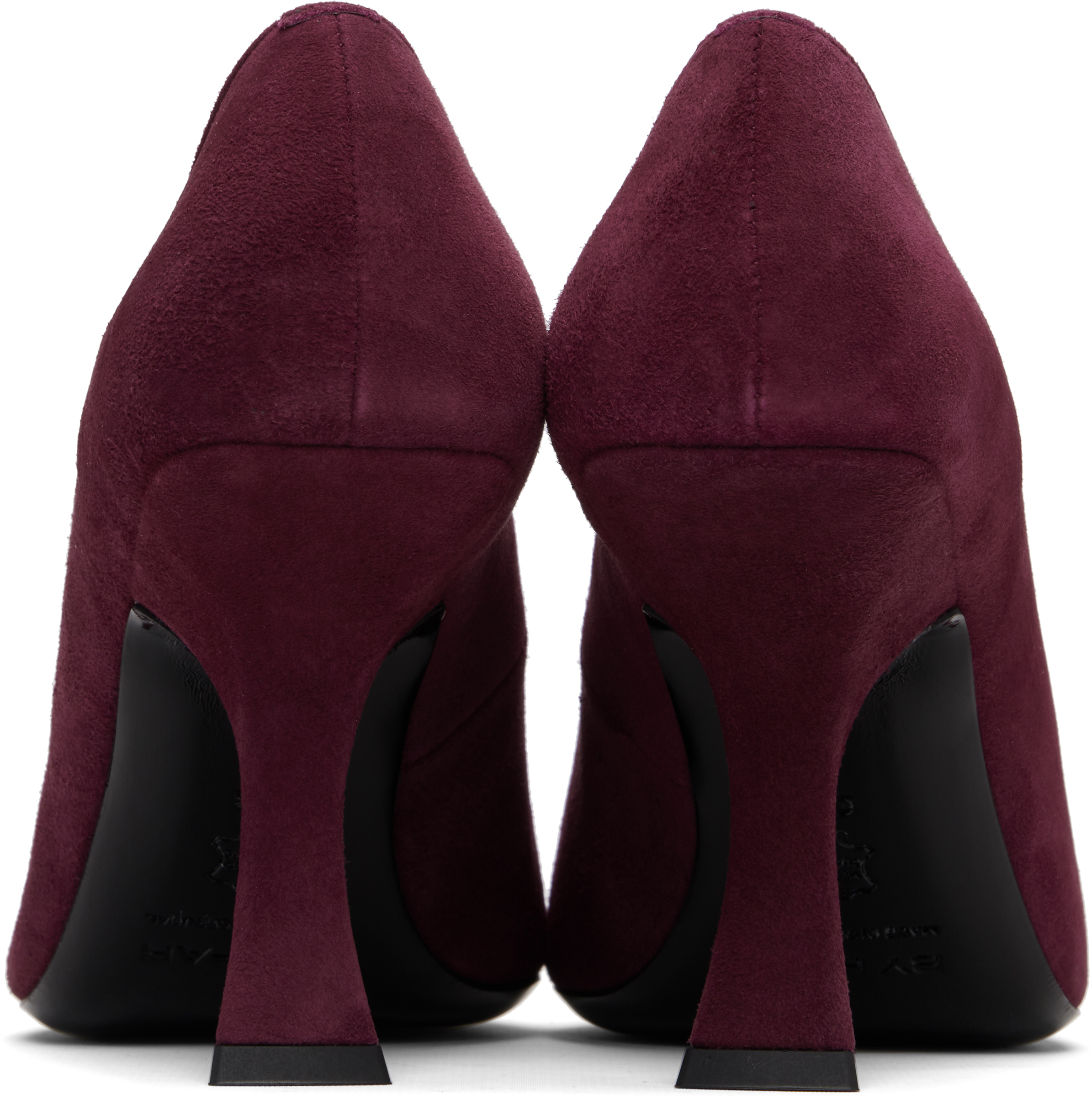 By Far Burgundy Viva Suede Heels In Multi