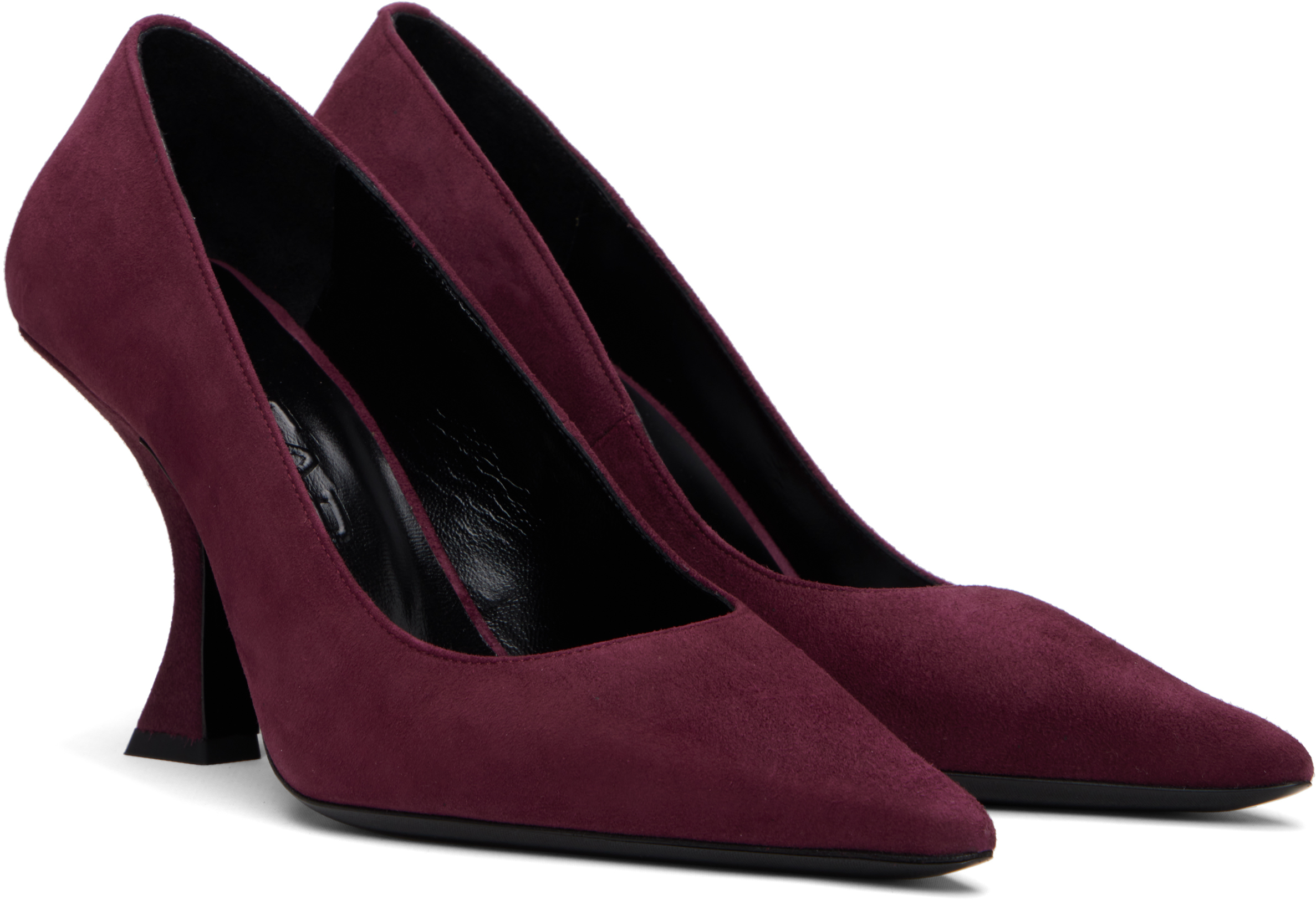 By Far Burgundy Viva Suede Heels In Multi