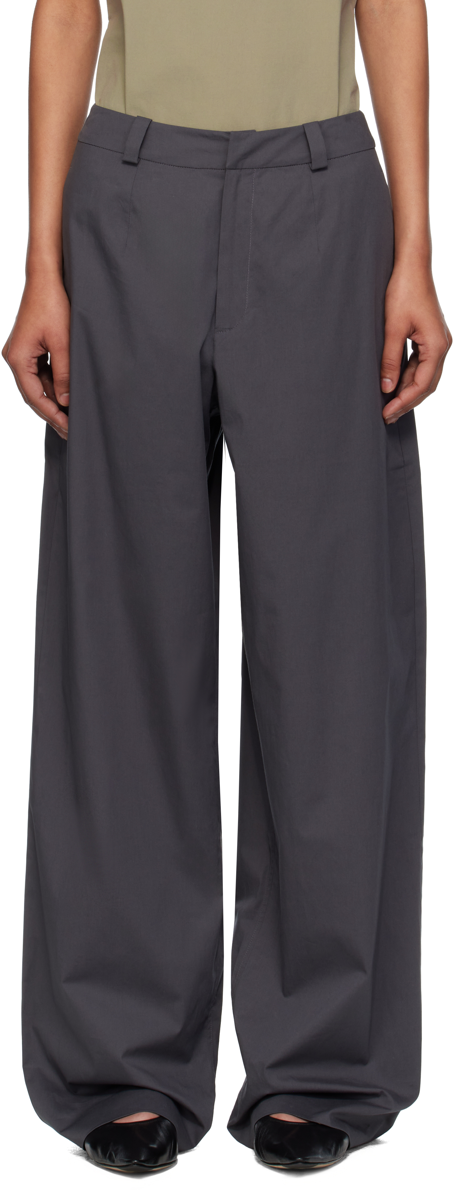 Black Wool & Mohair Trousers