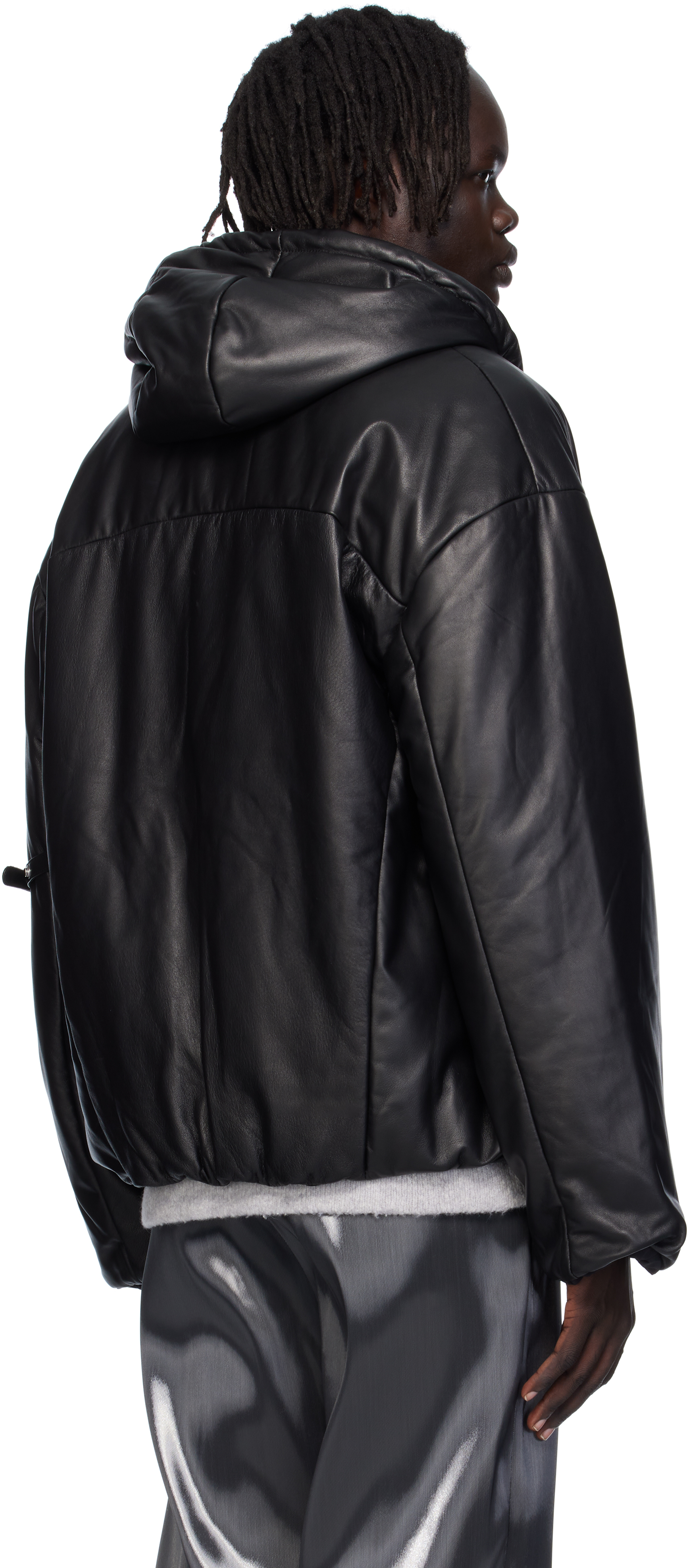 Heliot Emil Black Paralax Reversible Leather Jacket In Multi