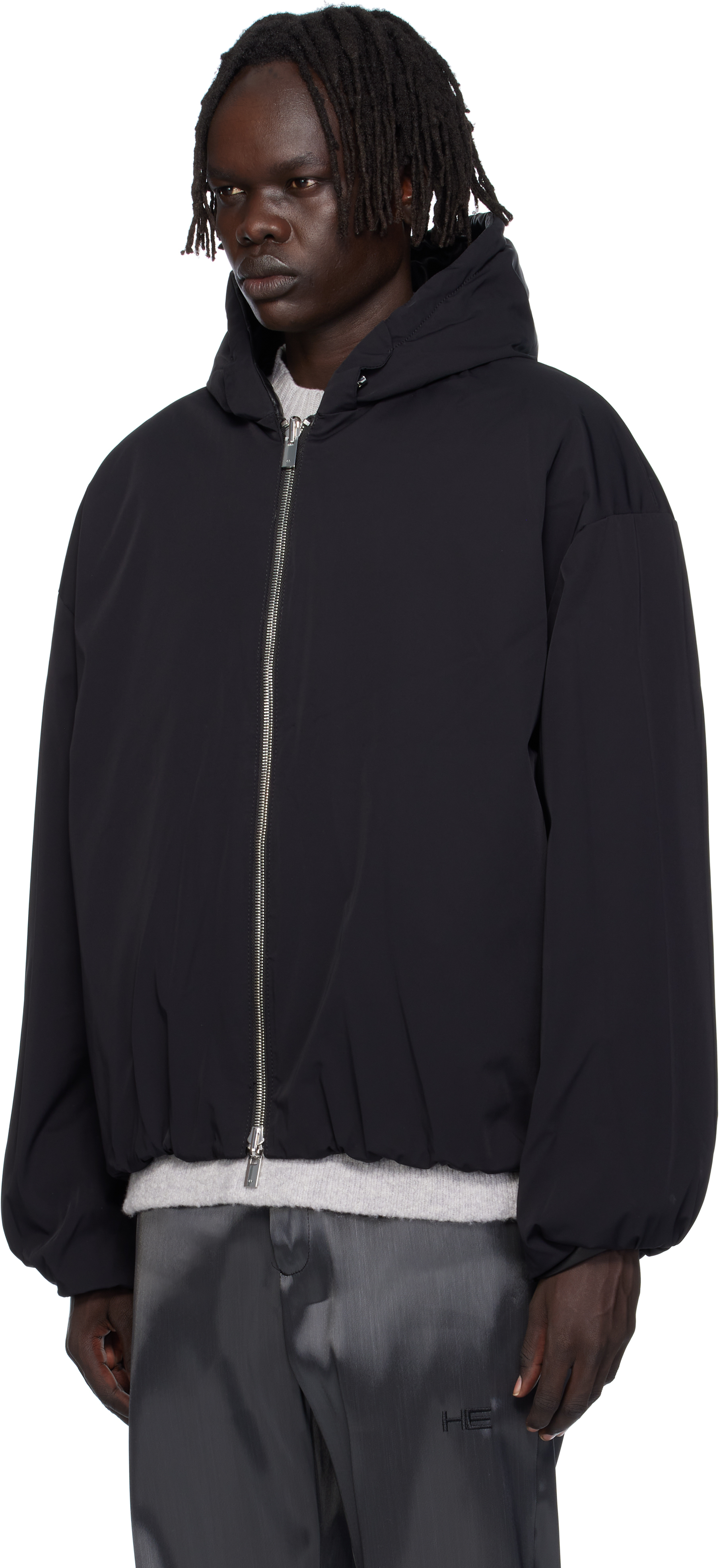 Heliot Emil Black Paralax Reversible Leather Jacket In Multi
