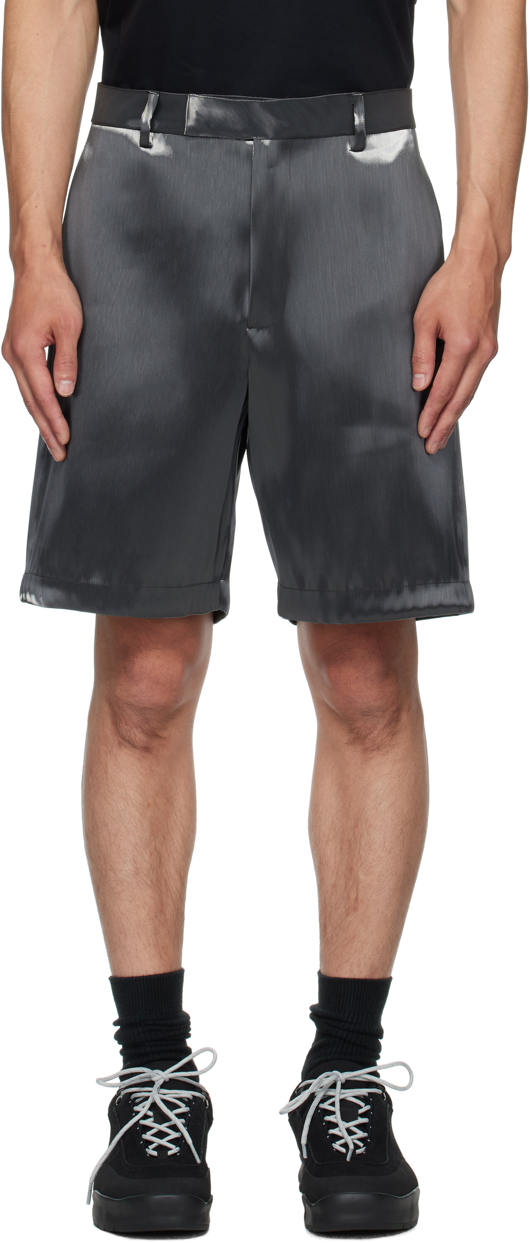 heliot emil ショートパンツ Heliot Emil 夏用 アシンメトリックデザインショートパンツ