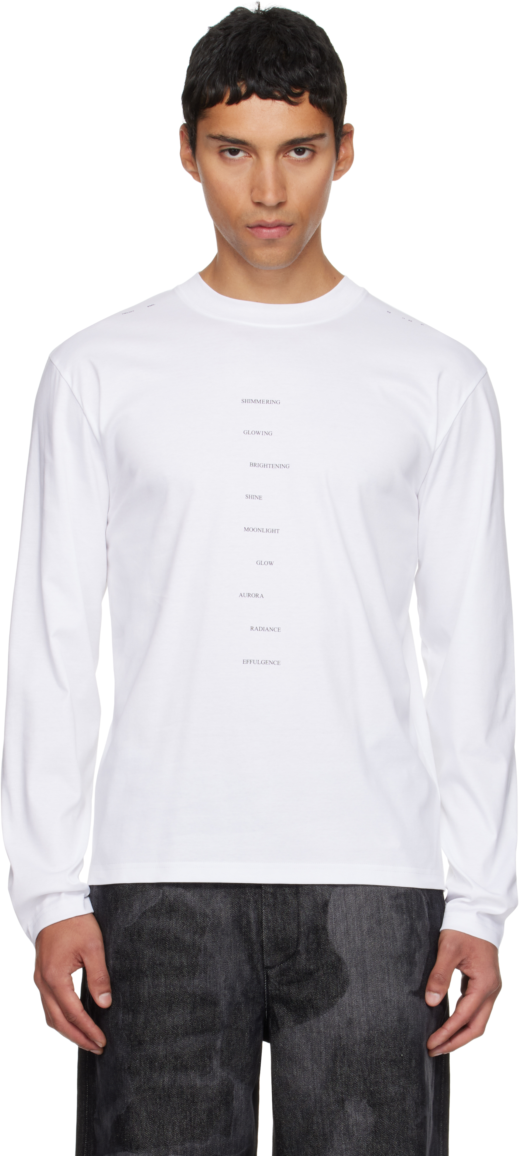 Heliot Emil White Effulgence Long Sleeve T-shirt In Animal Print