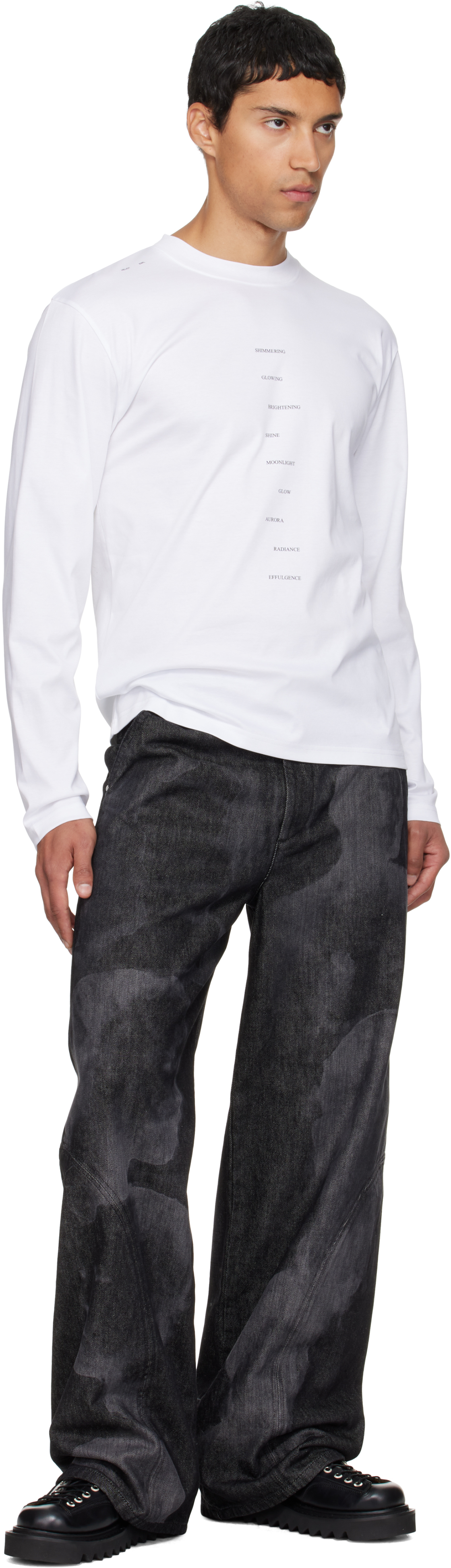 Heliot Emil White Effulgence Long Sleeve T-shirt In Animal Print