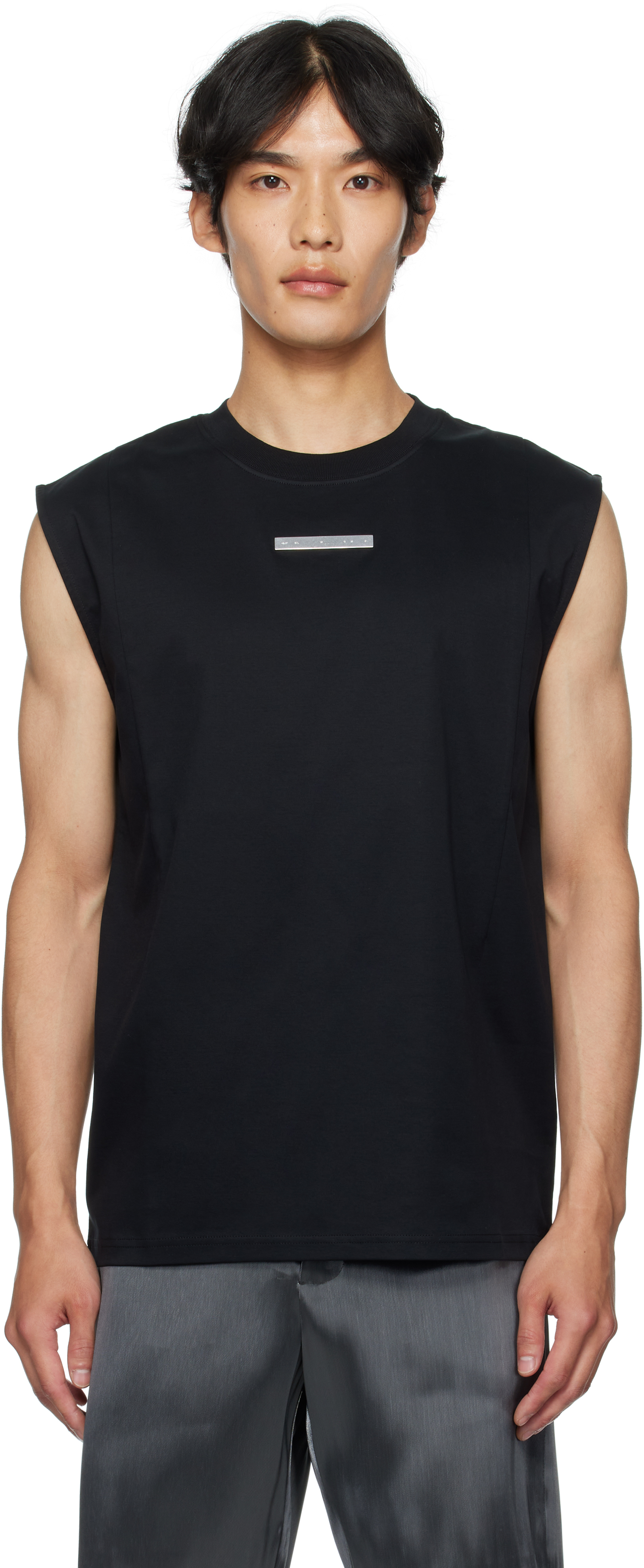 HELIOT EMIL: Black Astrape Tank Top | SSENSE Canada