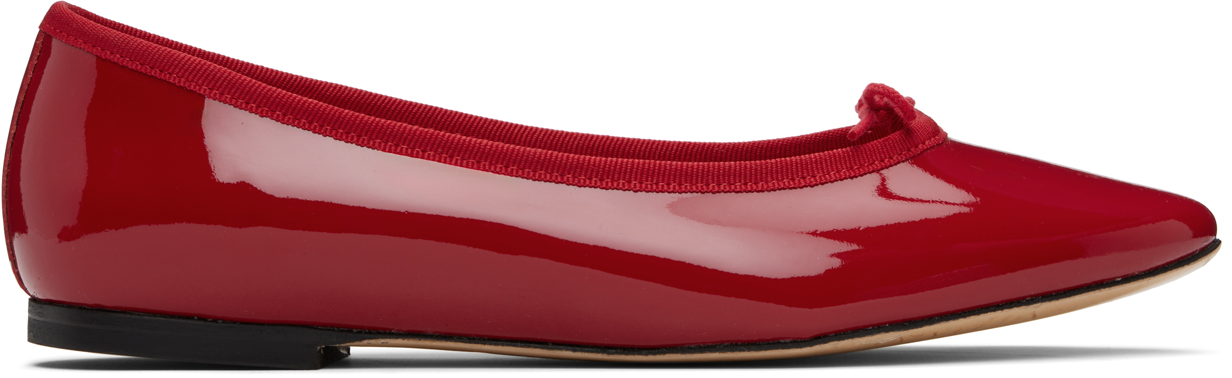 Red Cendrillon Pointed-Toe Ballerina Flats