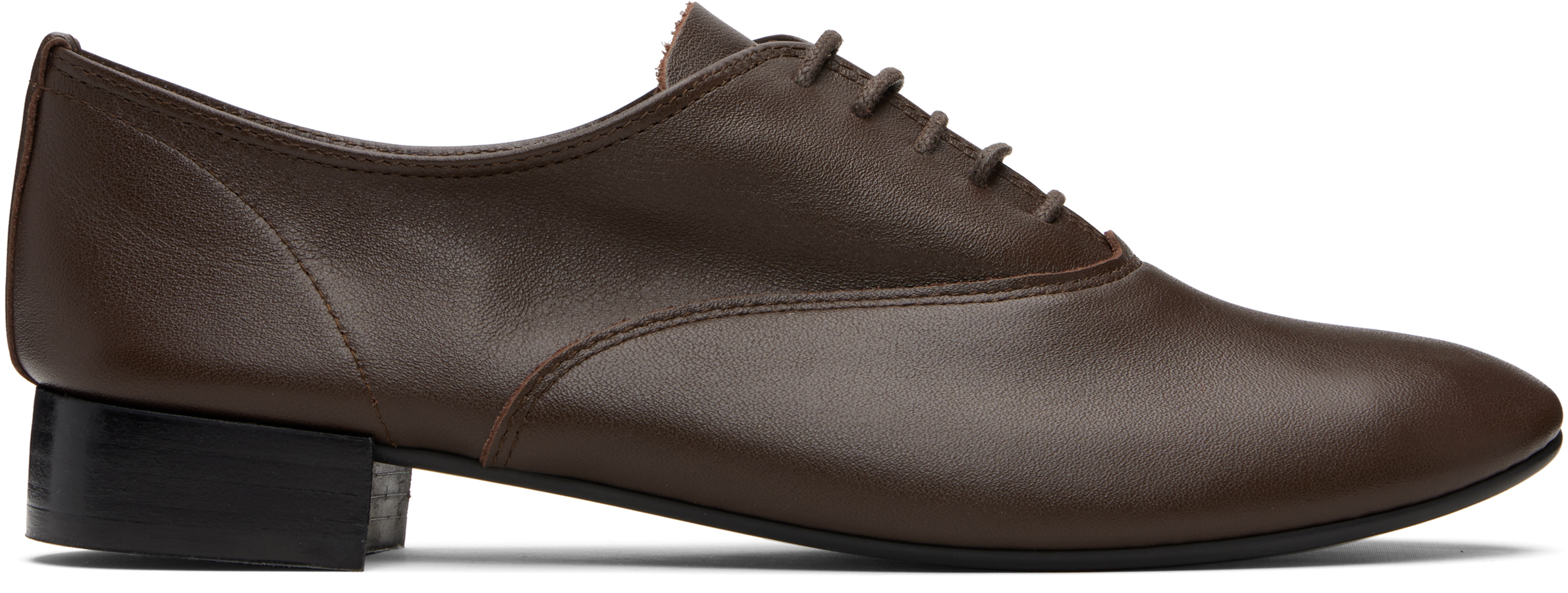 Brown Zizi Rubber-Sole Oxfords
