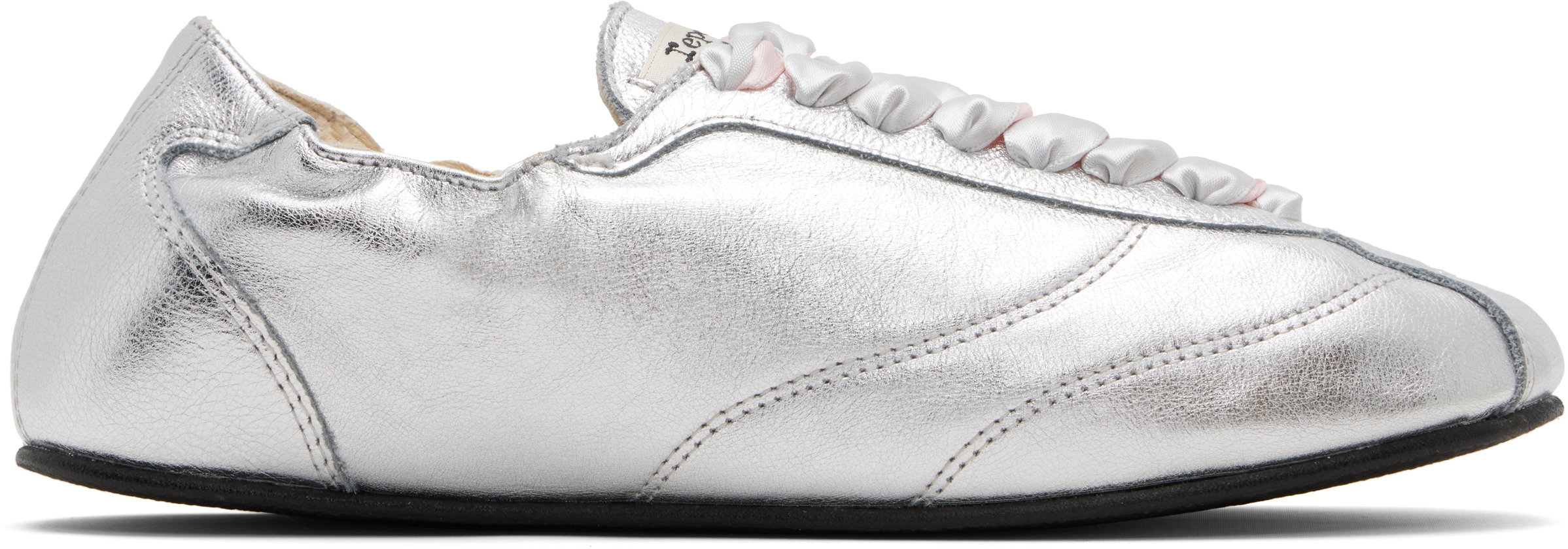 Silver Silk Tennis Sneakers