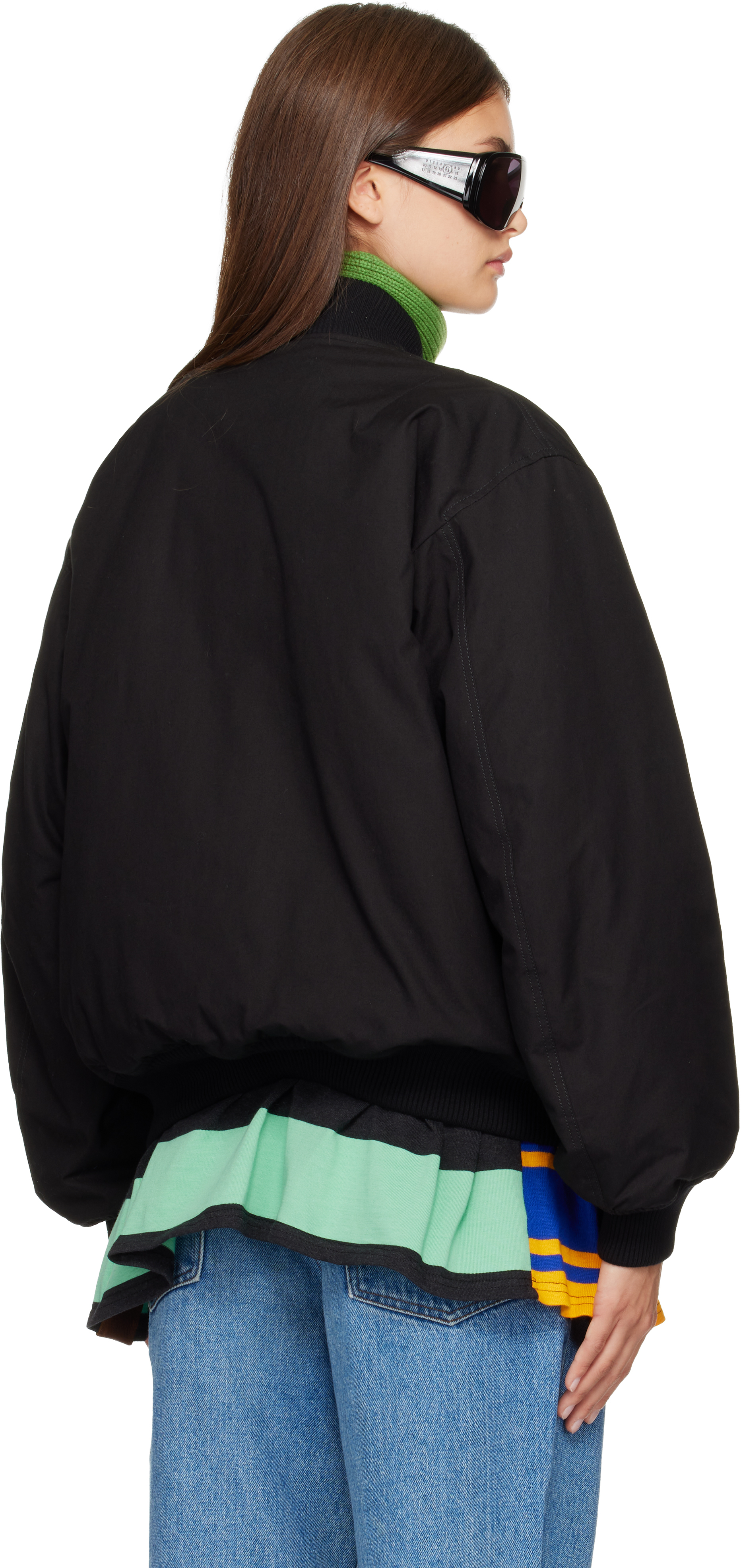 Stefan Cooke Black Rugby Skirt Ma-1 Bomber Jacket In Black