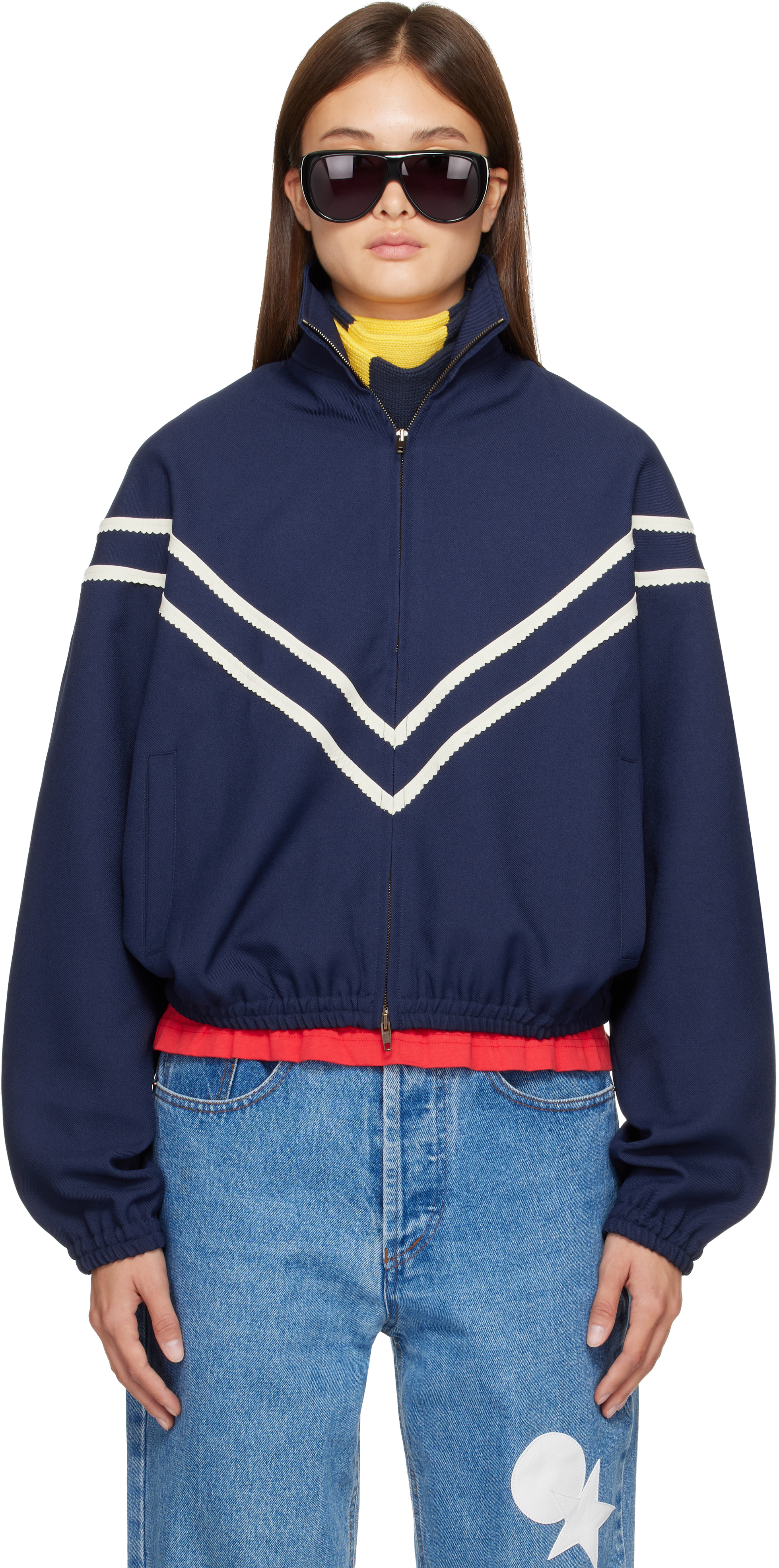 Stefan Cooke Navy Pinking Corded Jacket In Blue