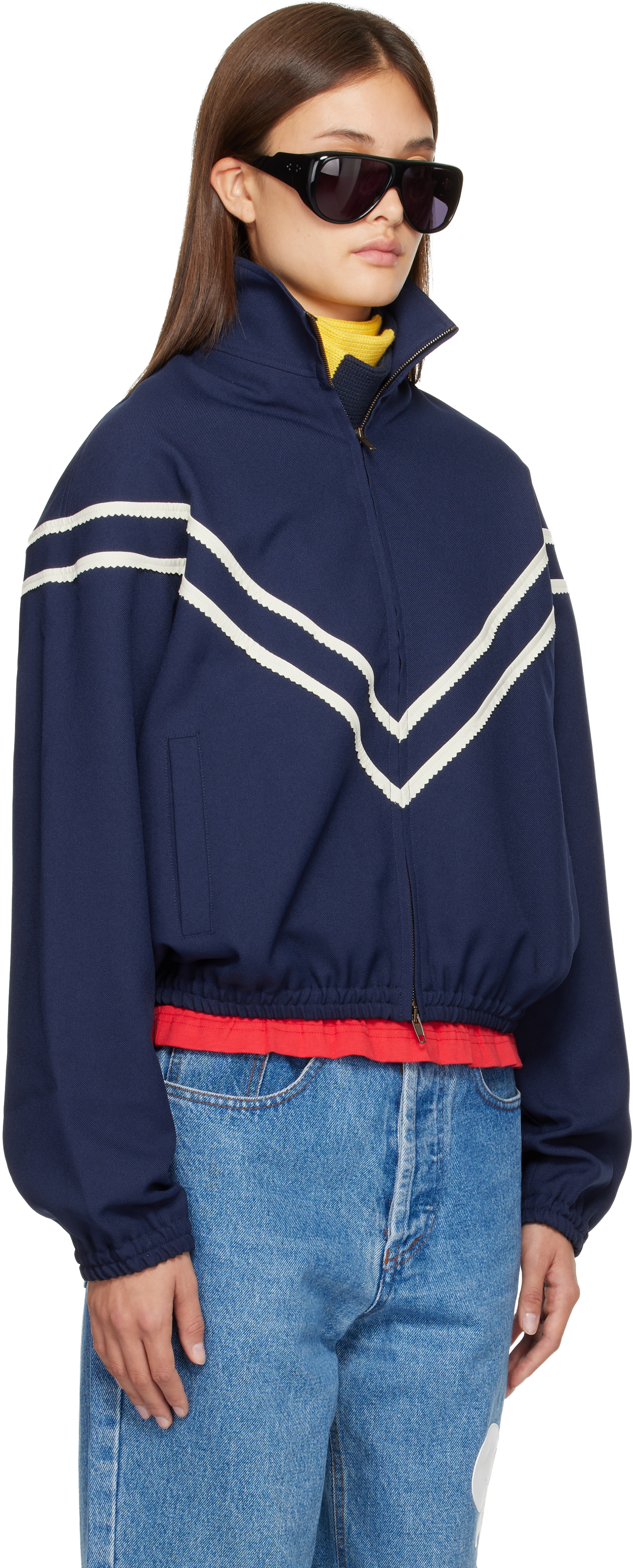 Stefan Cooke Navy Pinking Corded Jacket In Blue