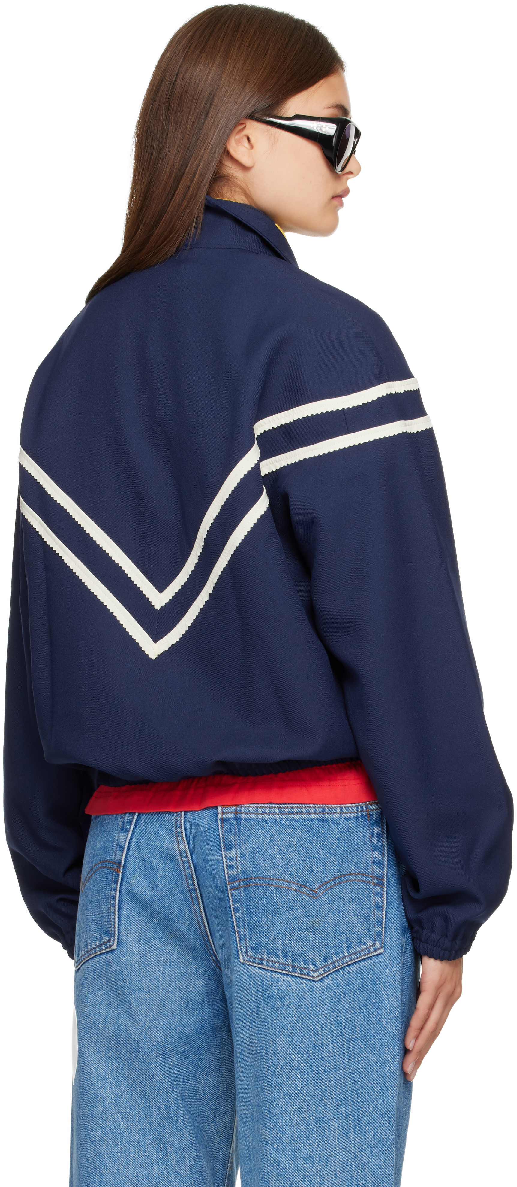 Stefan Cooke Navy Pinking Corded Jacket In Blue
