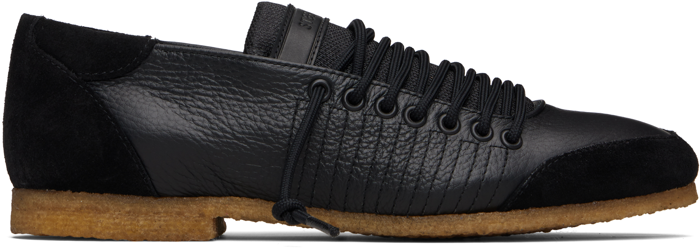 Stefan Cooke Black Laced Trainer Sneakers In Black