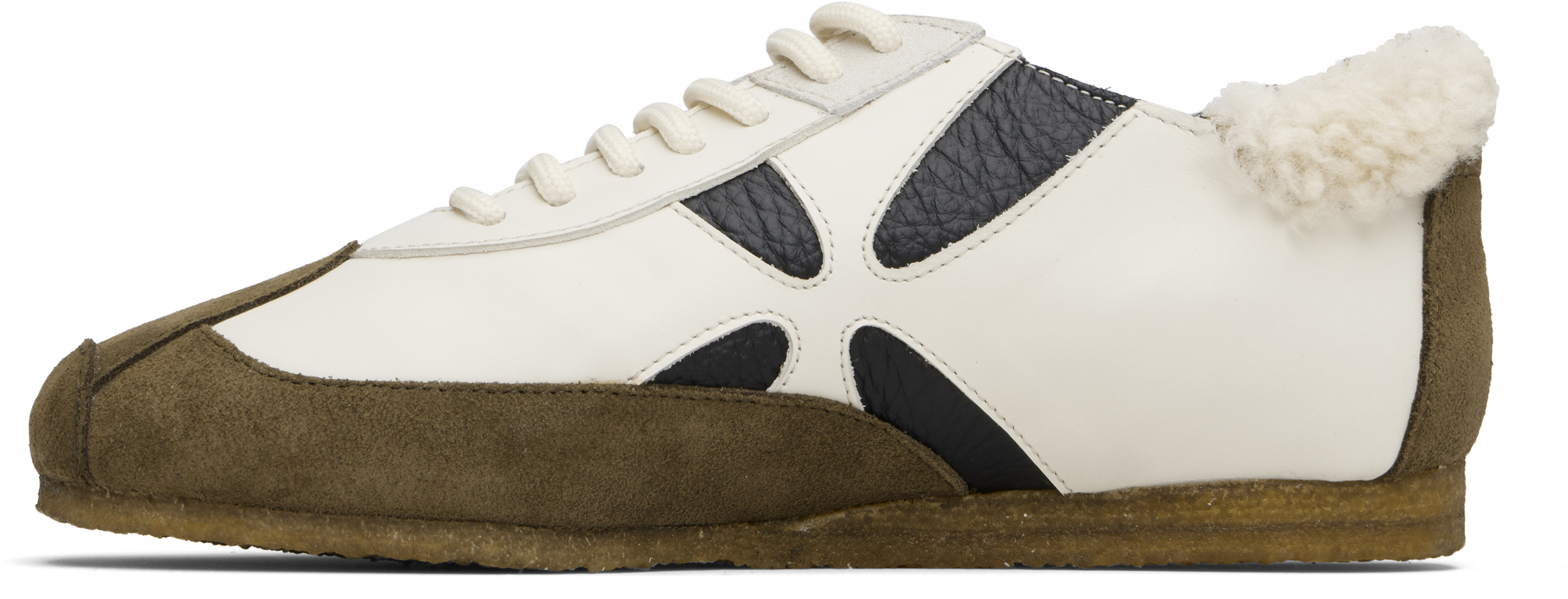 Stefan Cooke Off-white & Khaki Slashed Trainer Sneakers In Multi