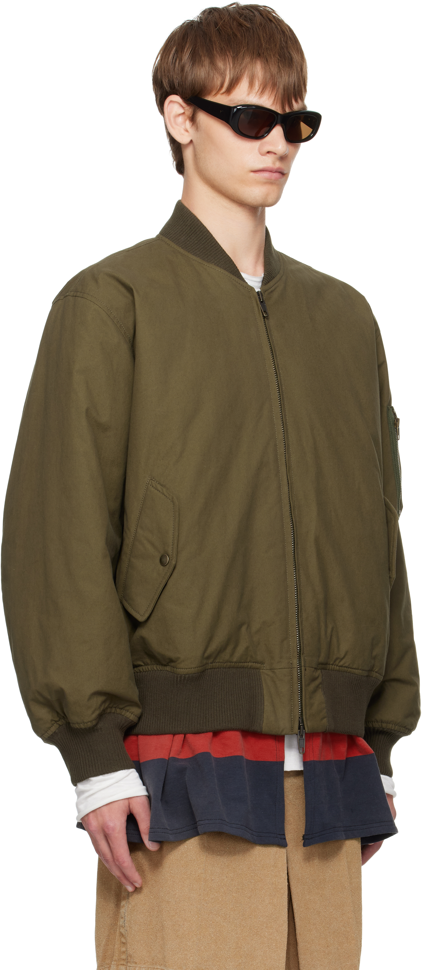 Stefan Cooke Green Rugby Skirt Ma-1 Bomber Jacket In Green