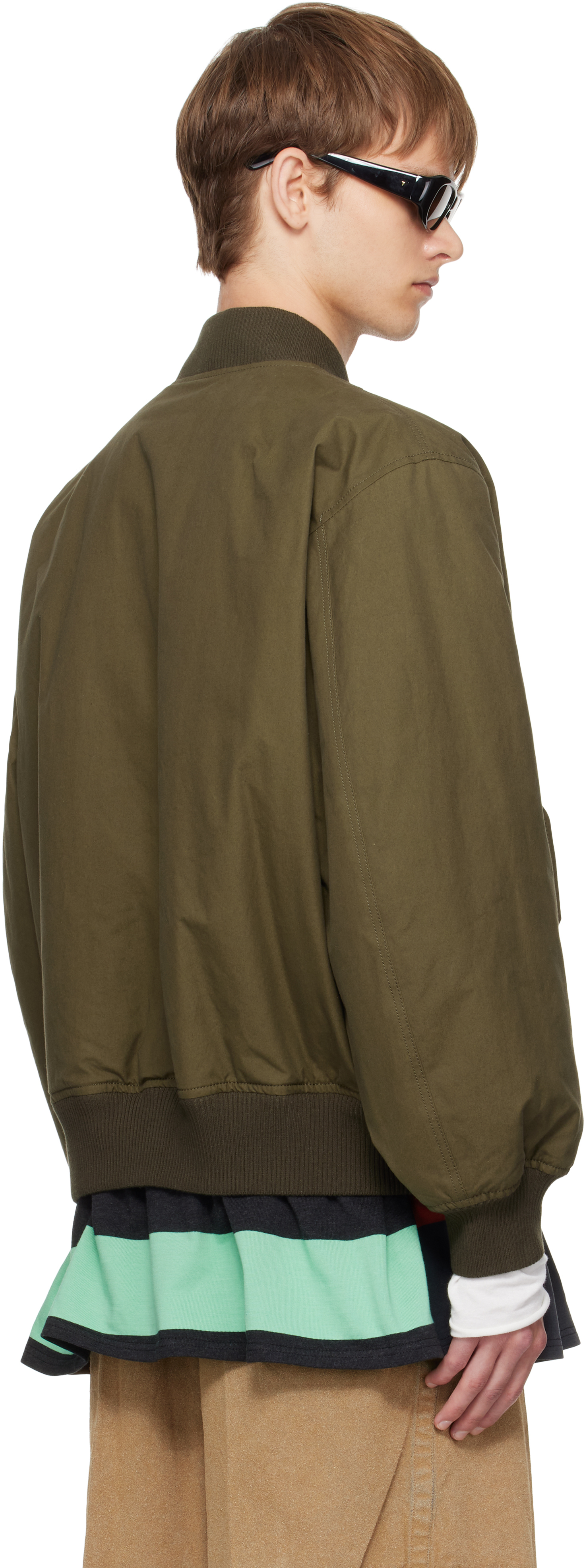 Stefan Cooke Green Rugby Skirt Ma-1 Bomber Jacket In Green