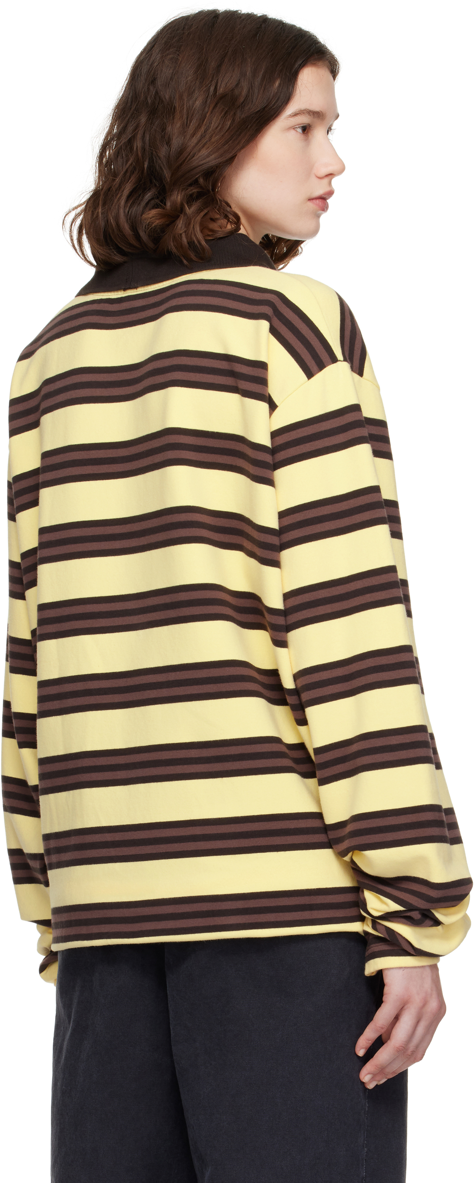 Still Kelly Yellow & Brown Oversized Polo
