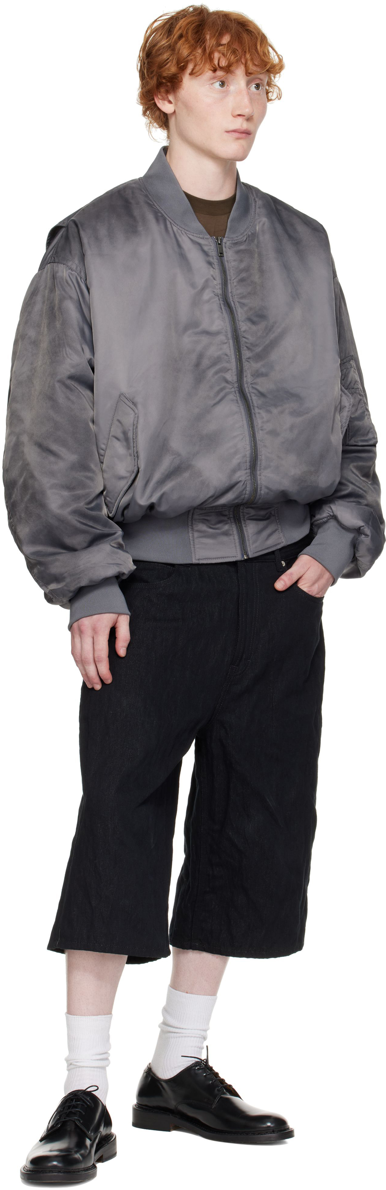 Still Kelly Gray Round Bomber Jacket In Gray