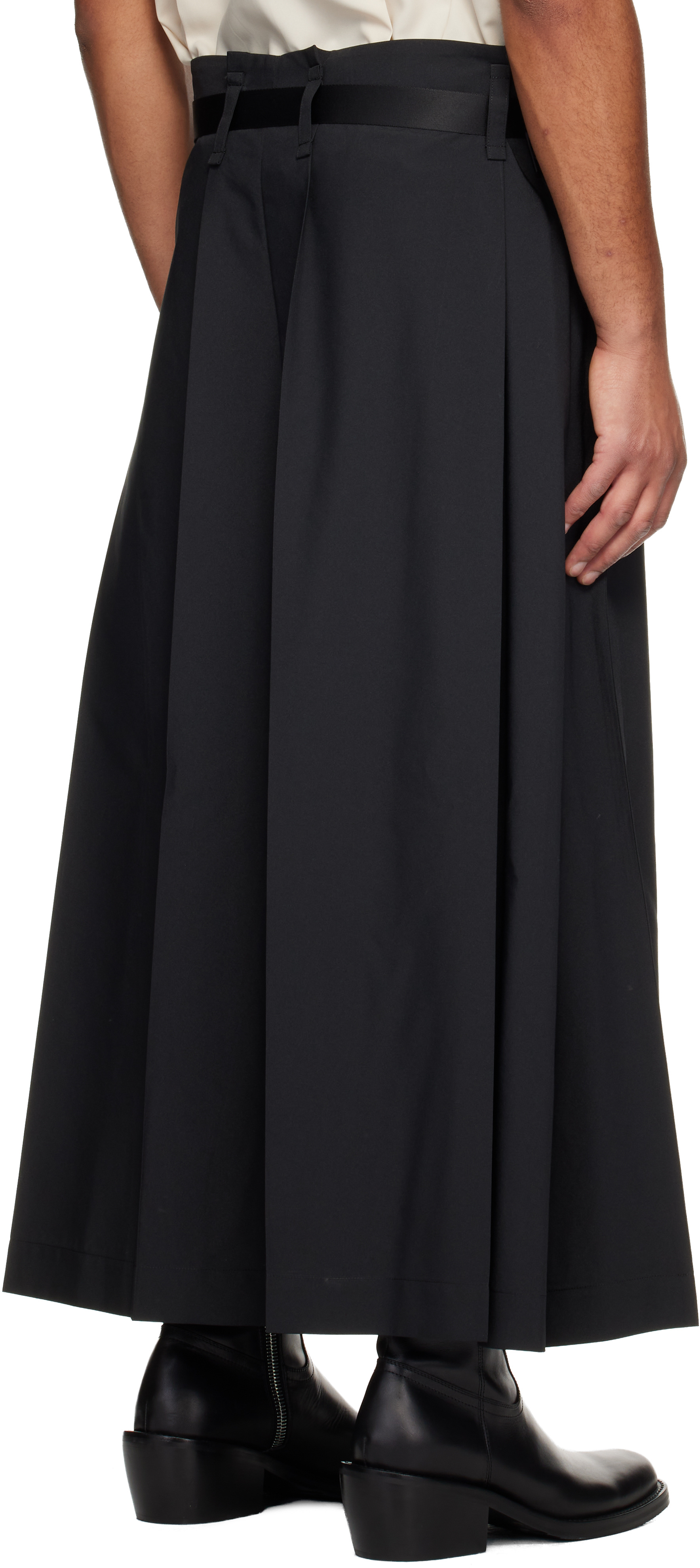 132 5. Issey Miyake Black Flat Square Trousers In Brown