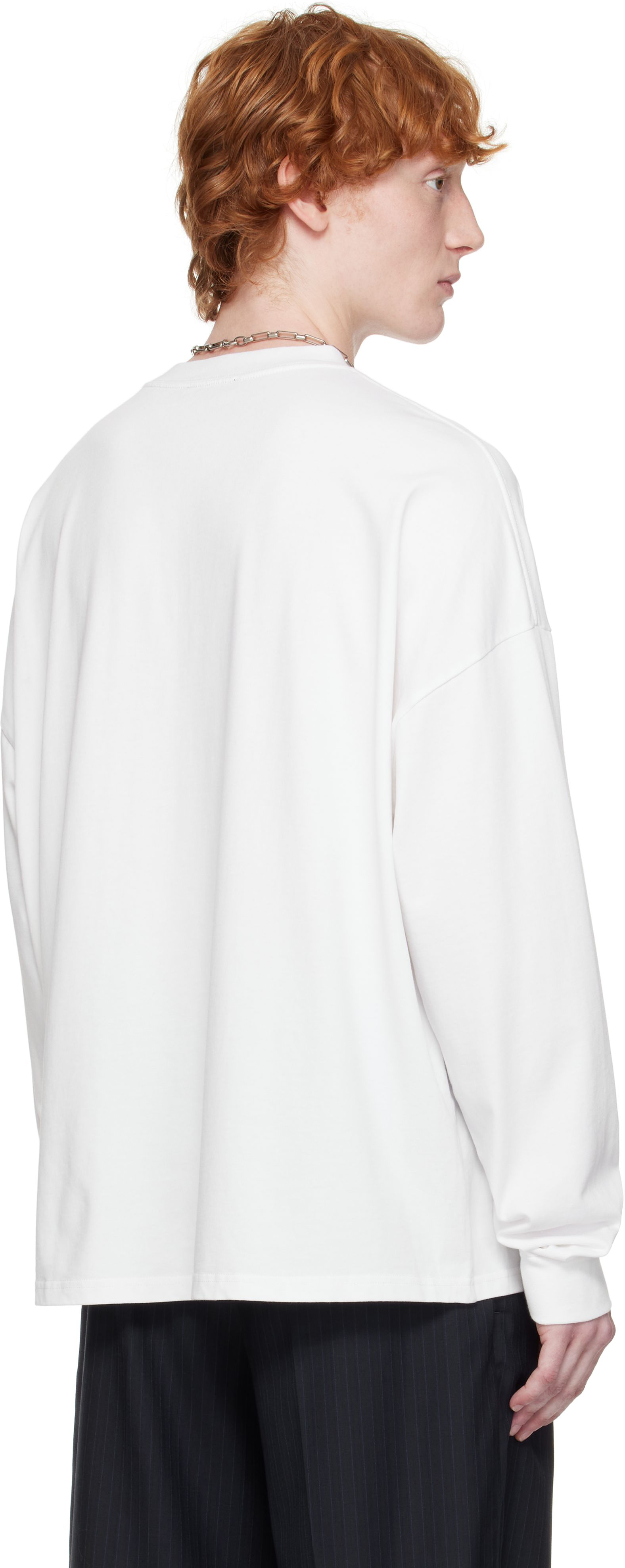 Still Kelly White Boxy Long Sleeve T-shirt In White