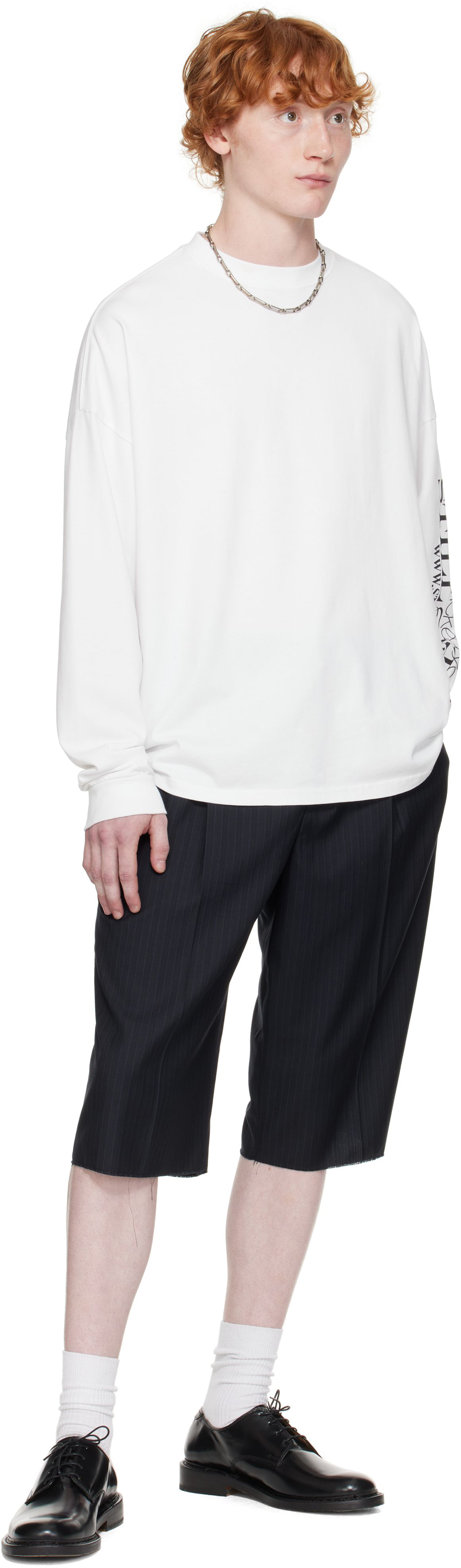 Still Kelly White Boxy Long Sleeve T-shirt In White
