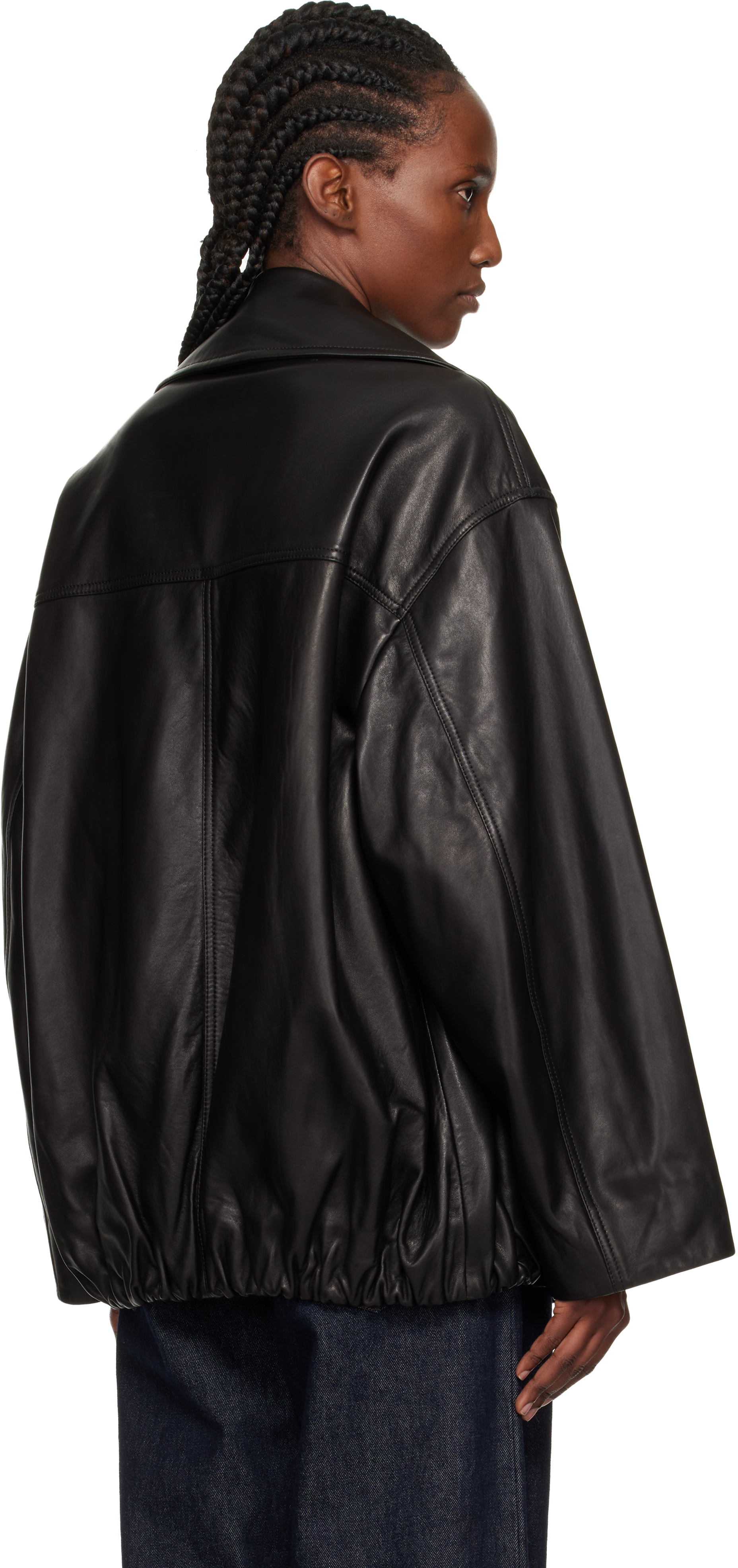 Nour Hammour Black Noah Easy Leather Jacket In Black