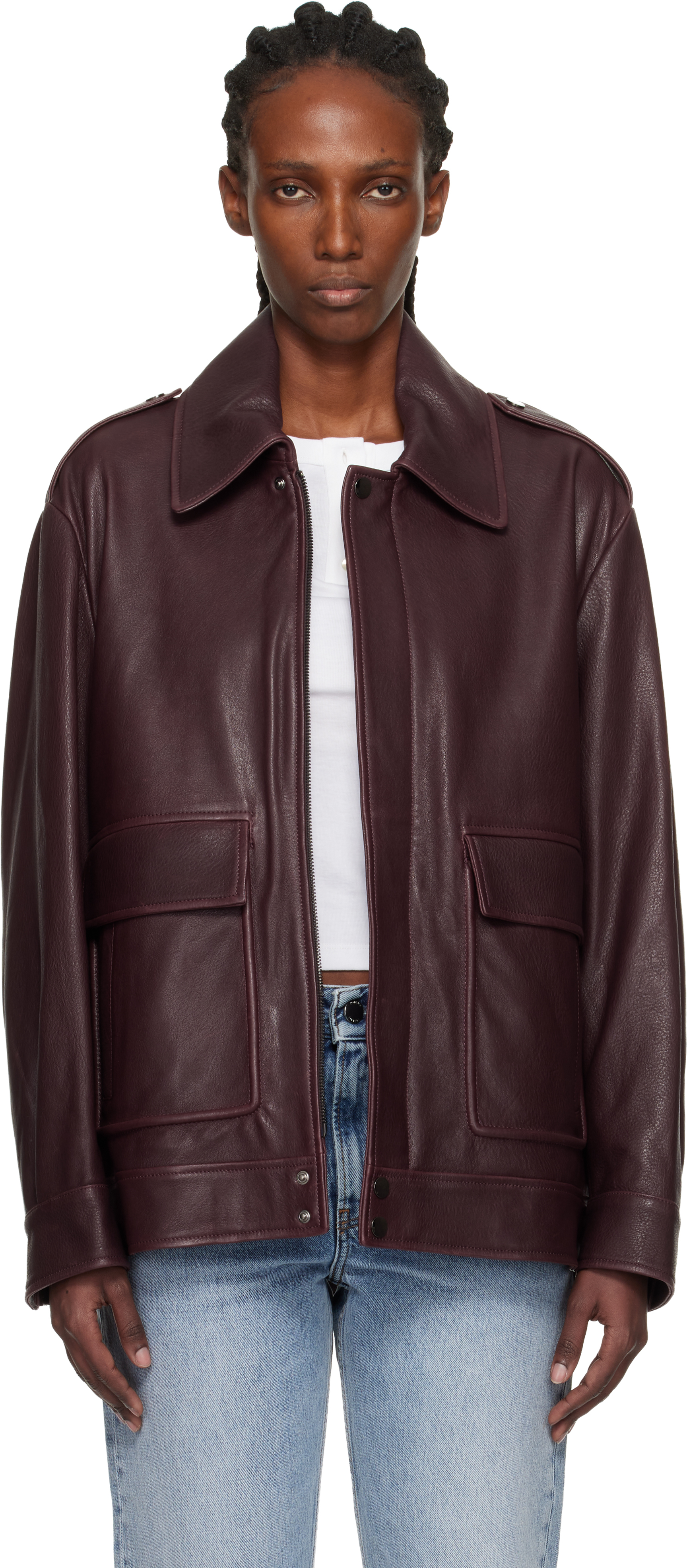 Nour Hammour Burgundy Drey 'the It Girl' Jacket In Burgundy