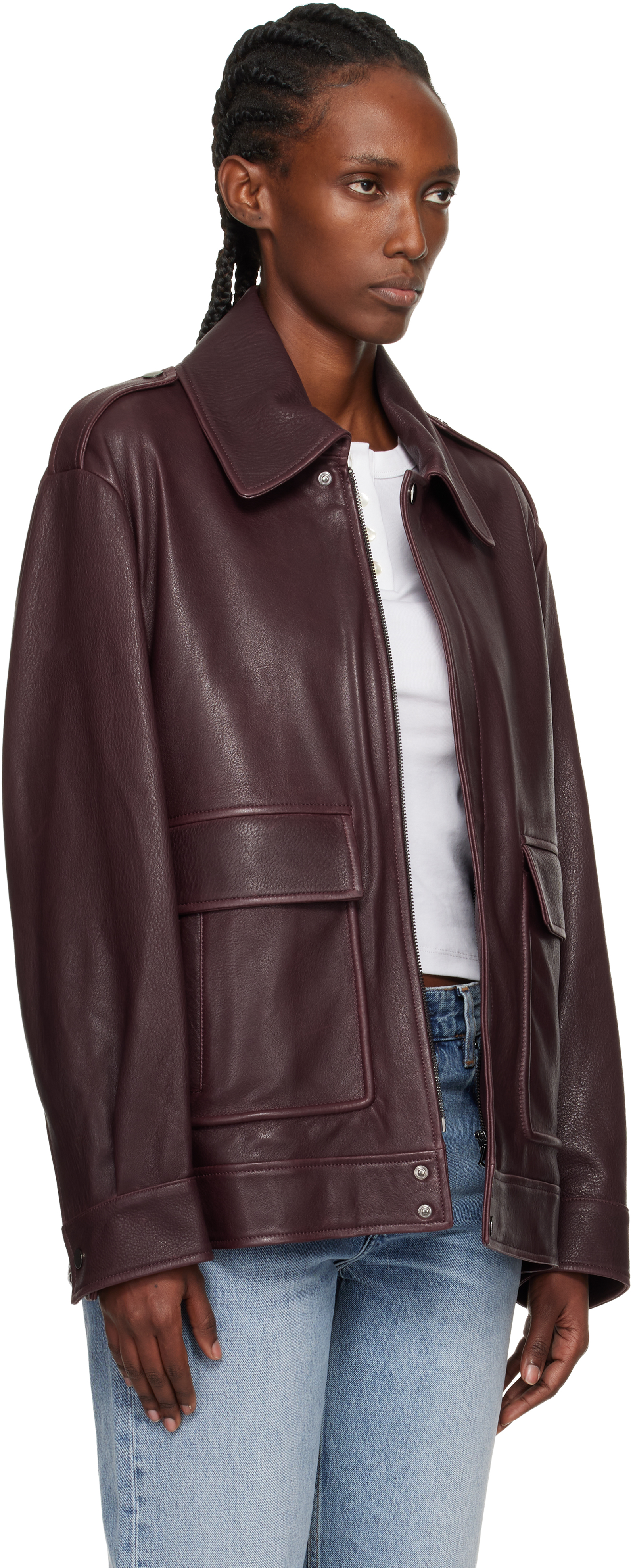 Nour Hammour Burgundy Drey 'the It Girl' Jacket In Burgundy