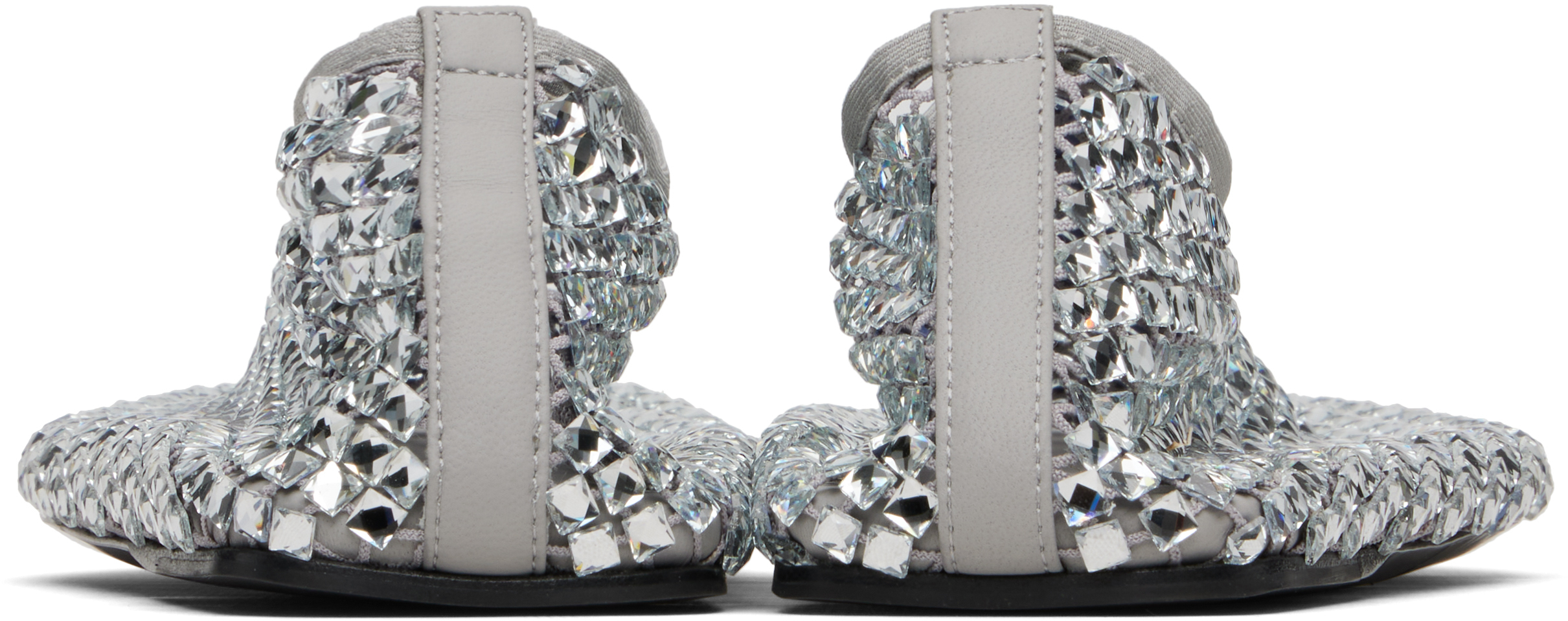 Christopher Esber Silver Minette Bezeled Flats In Silver
