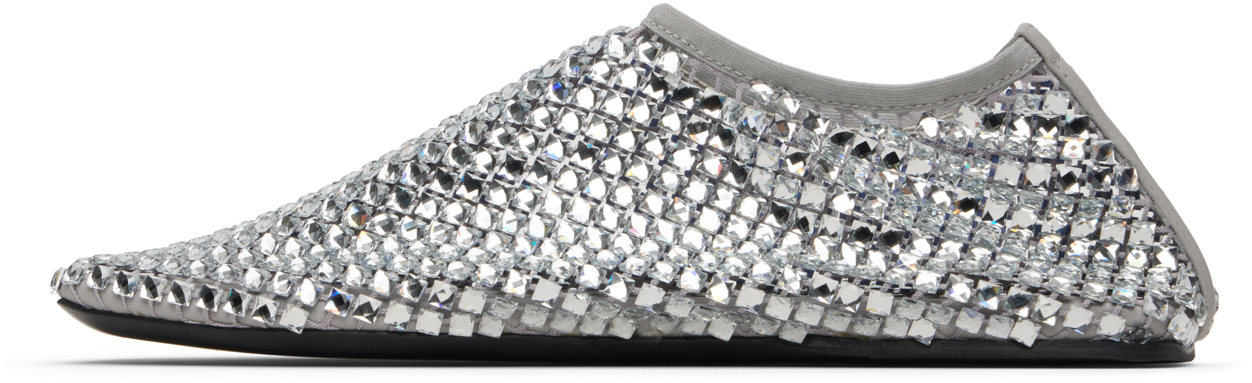 Christopher Esber Silver Minette Bezeled Flats In Silver