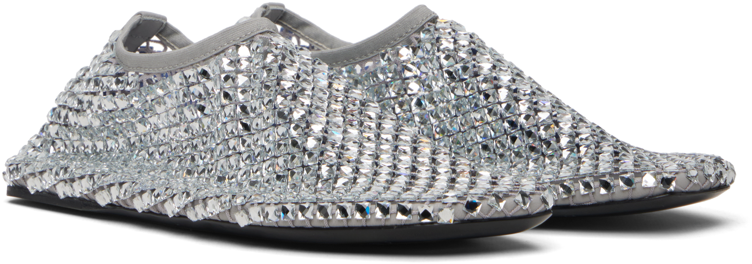 Christopher Esber Silver Minette Bezeled Flats In Silver