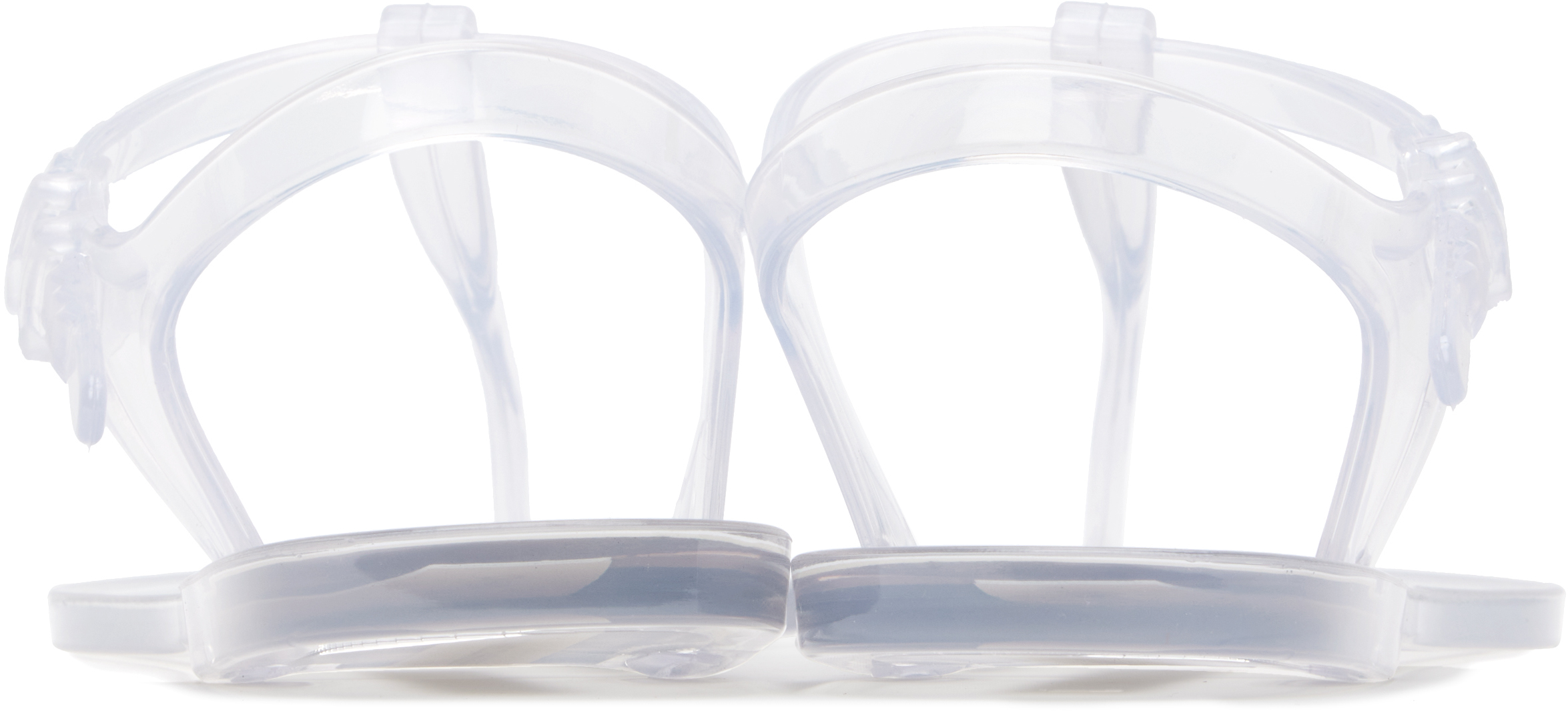 CHRISTOPHER ESBER TRANSPARENT BILLI T-BAR FLAT SANDALS