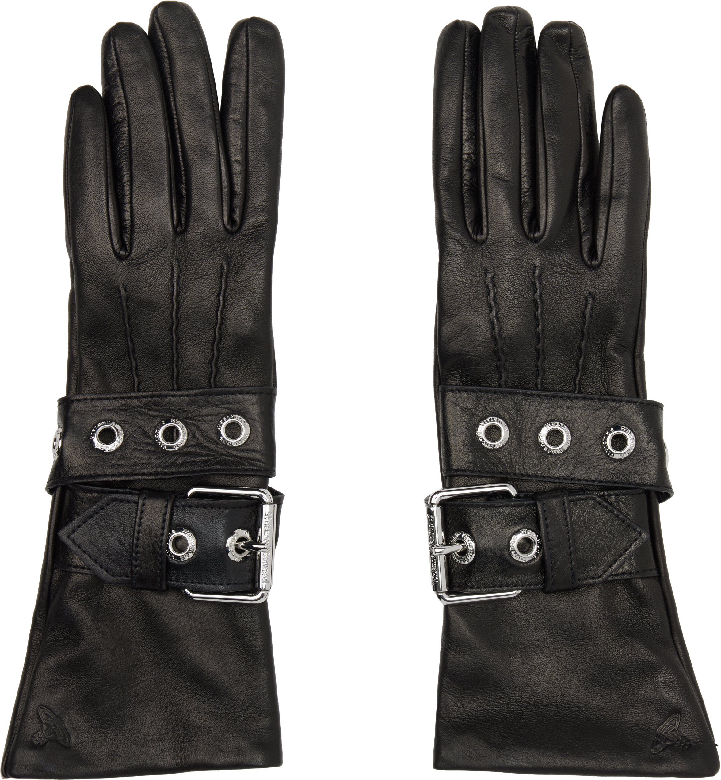 Black Belt Buckle Gloves by Vivienne Westwood on Sale