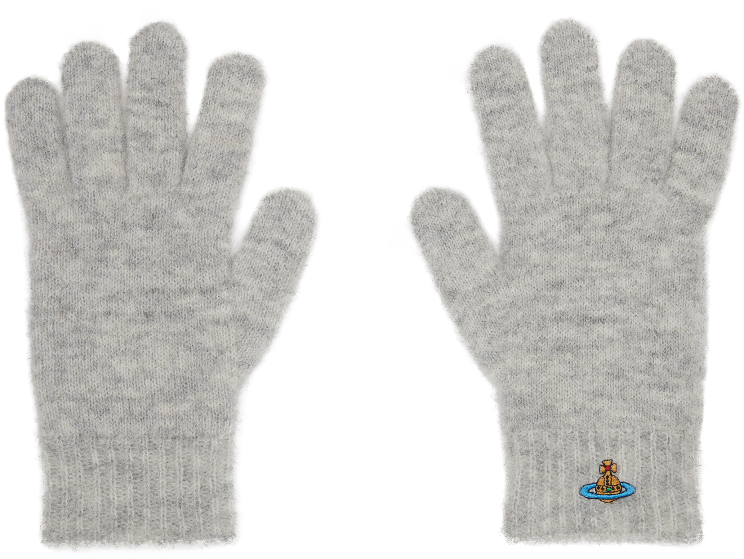 Gray Fluffy Gloves by Vivienne Westwood on Sale