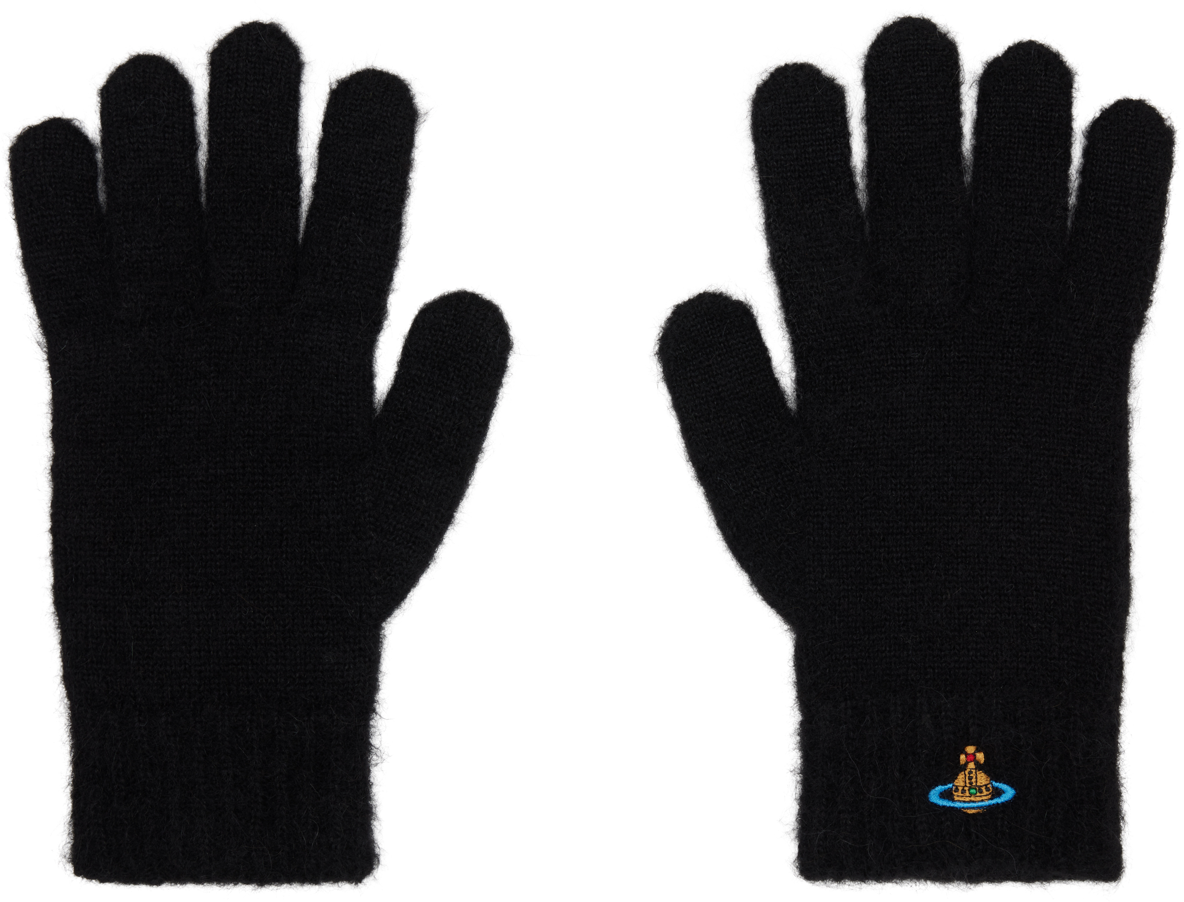 Vivienne Westwood Black Fluffy Gloves In Black