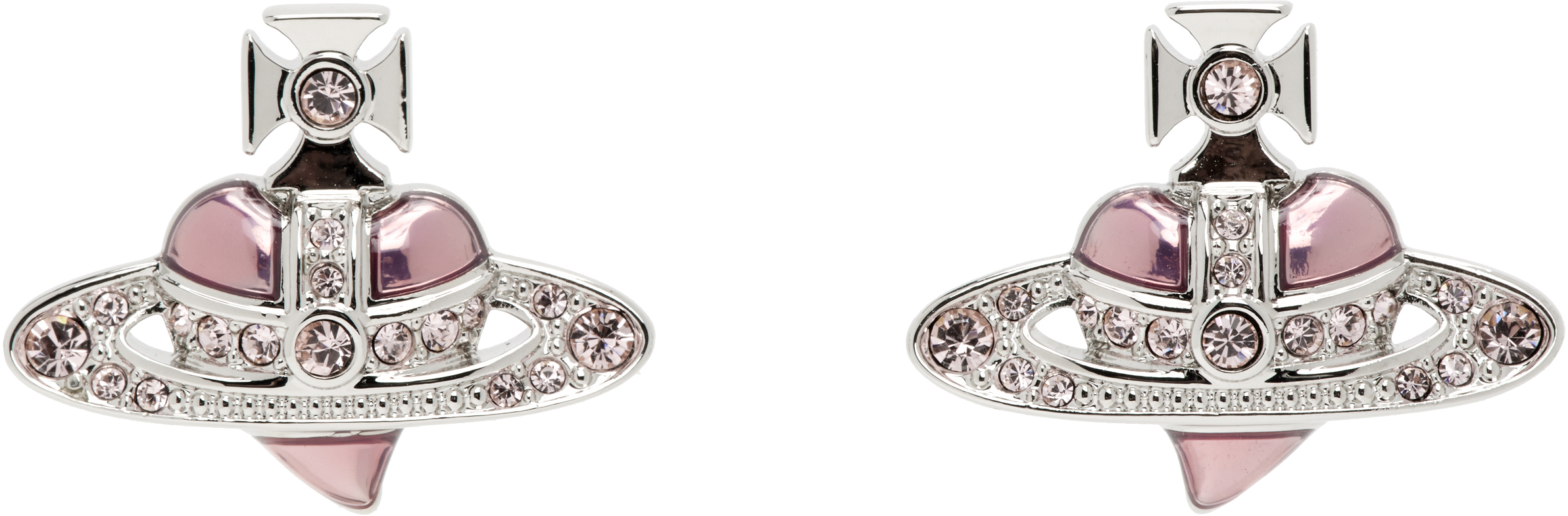 Vivienne Westwood: New Diamante Heart Earrings | SSENSE