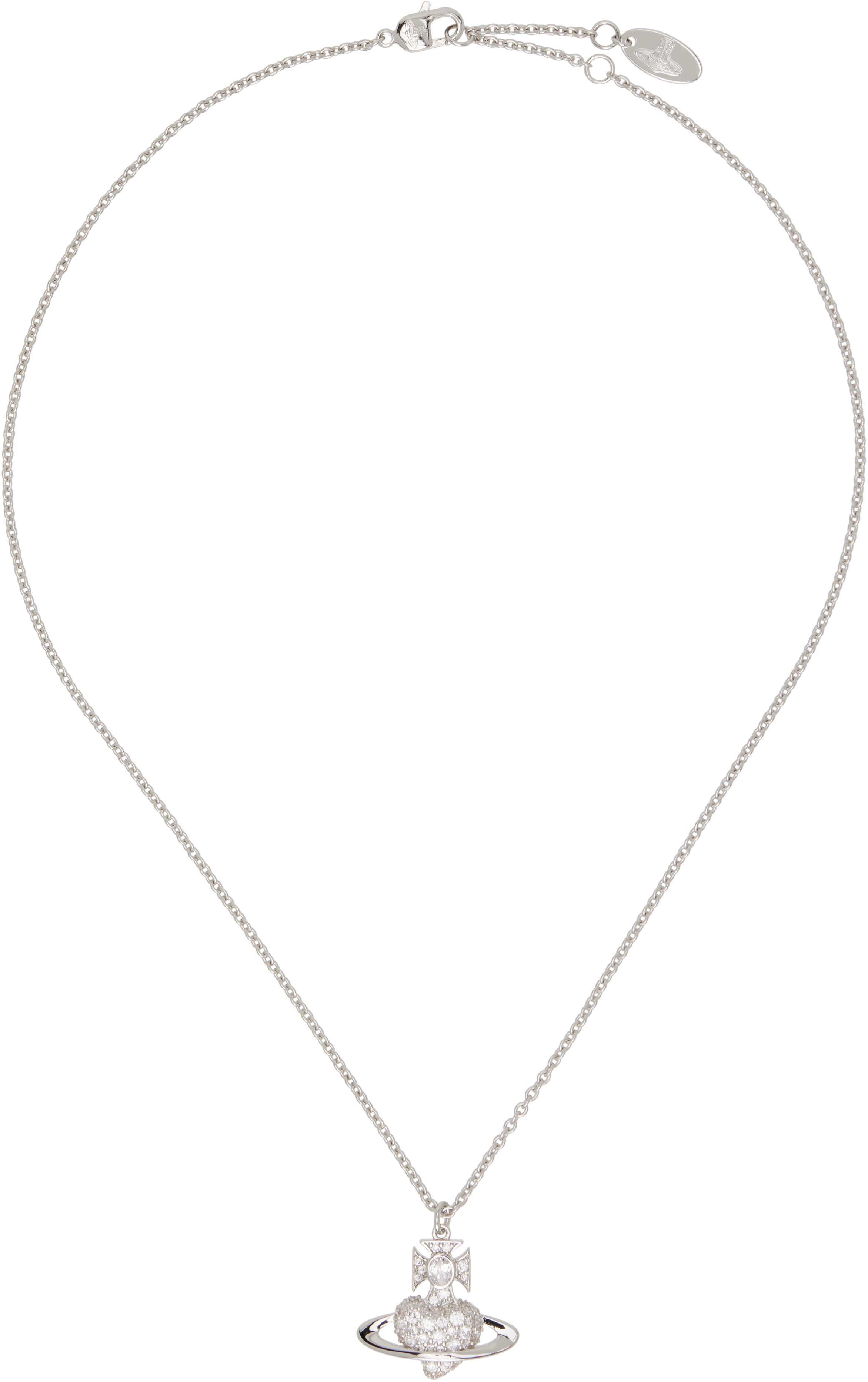 Vivienne Westwood Valentine's Agnatha Bas Relief Pendant Necklace In Metallic