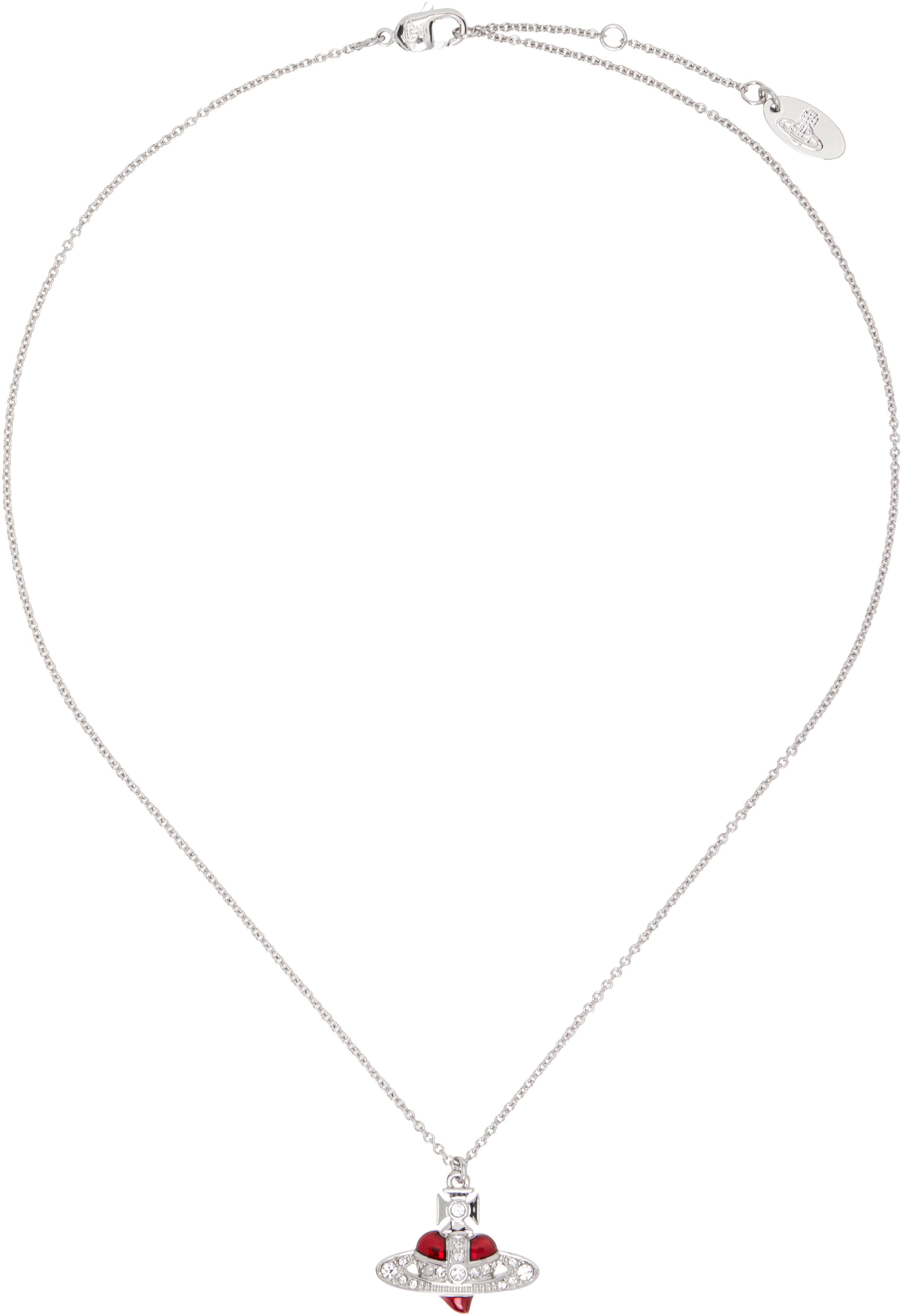 Vivienne Westwood: New Diamante Heart Pendant Necklace | SSENSE