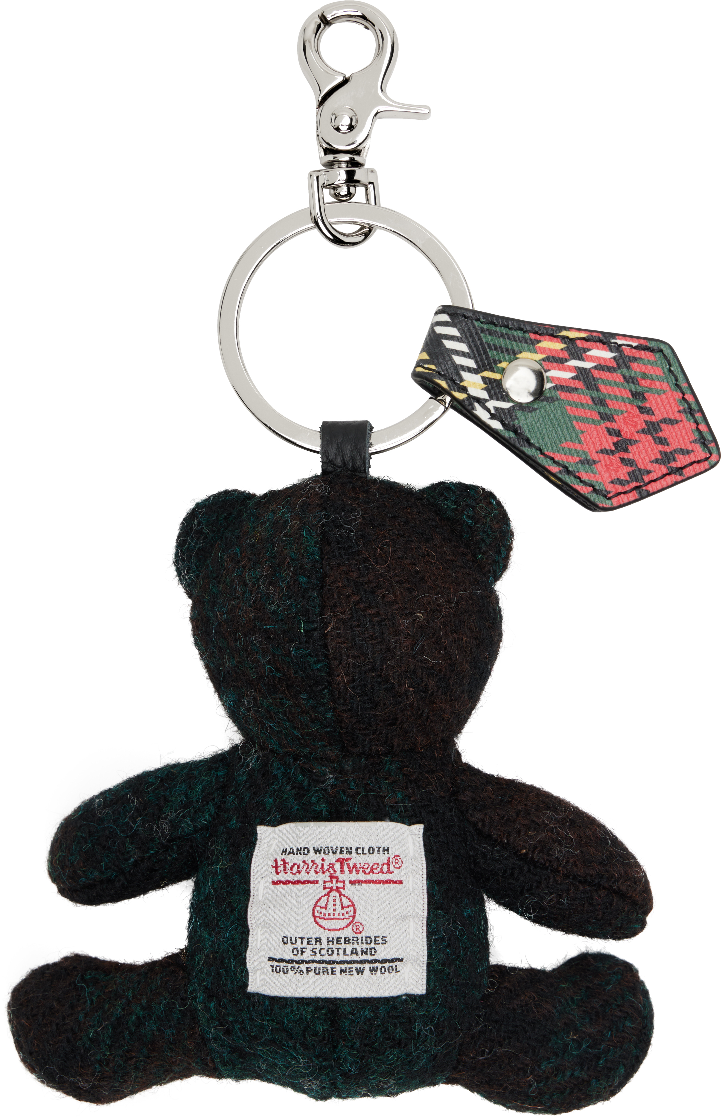 Vivienne Westwood Green Teddy Bear Keychain In Metallic