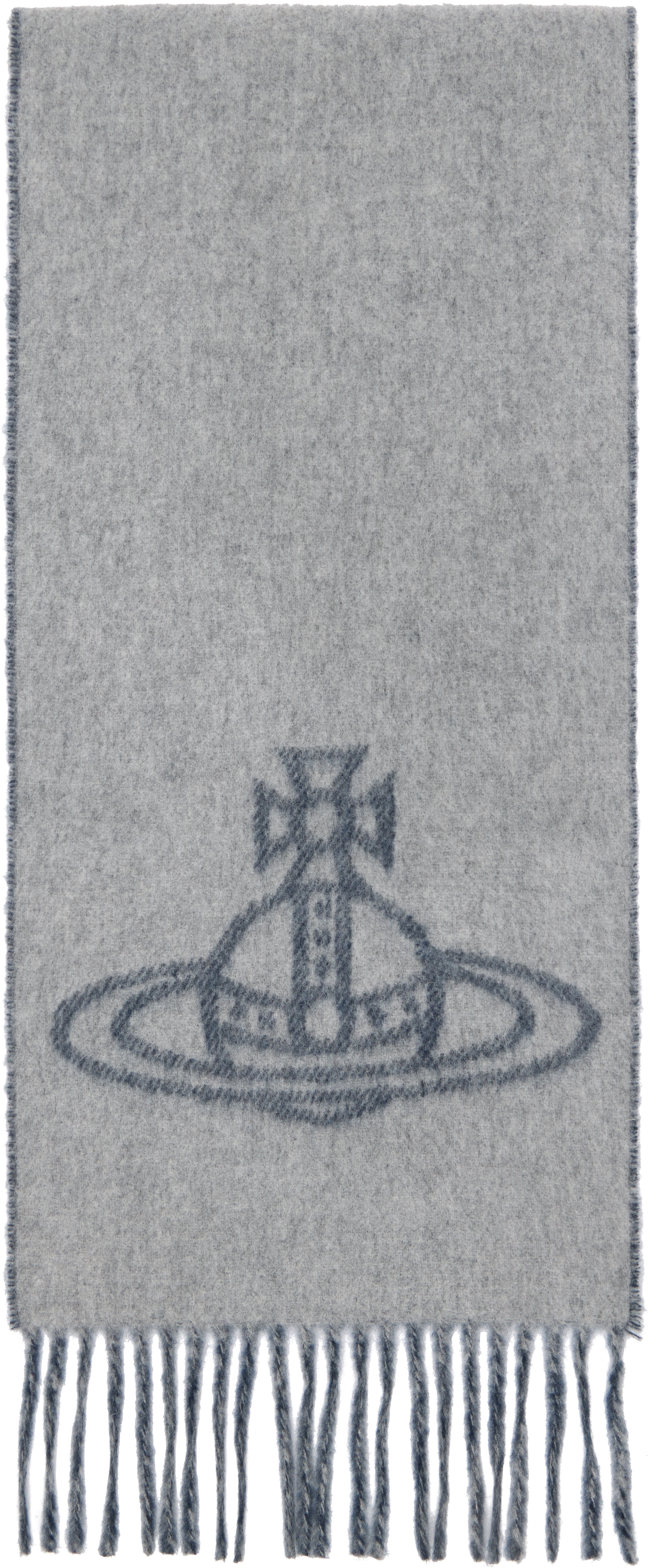 Vivienne Westwood Gray & Black Single Orb Double Scarf