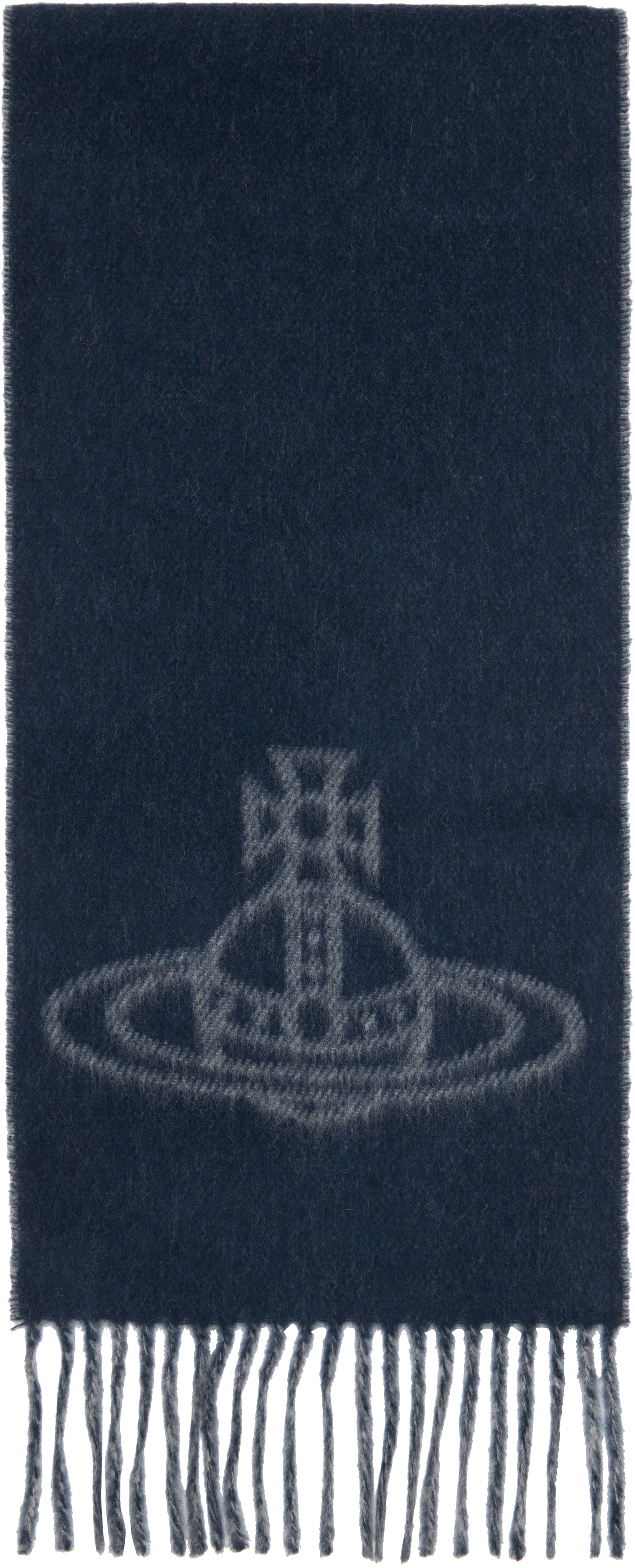 Vivienne Westwood Gray & Black Single Orb Double Scarf