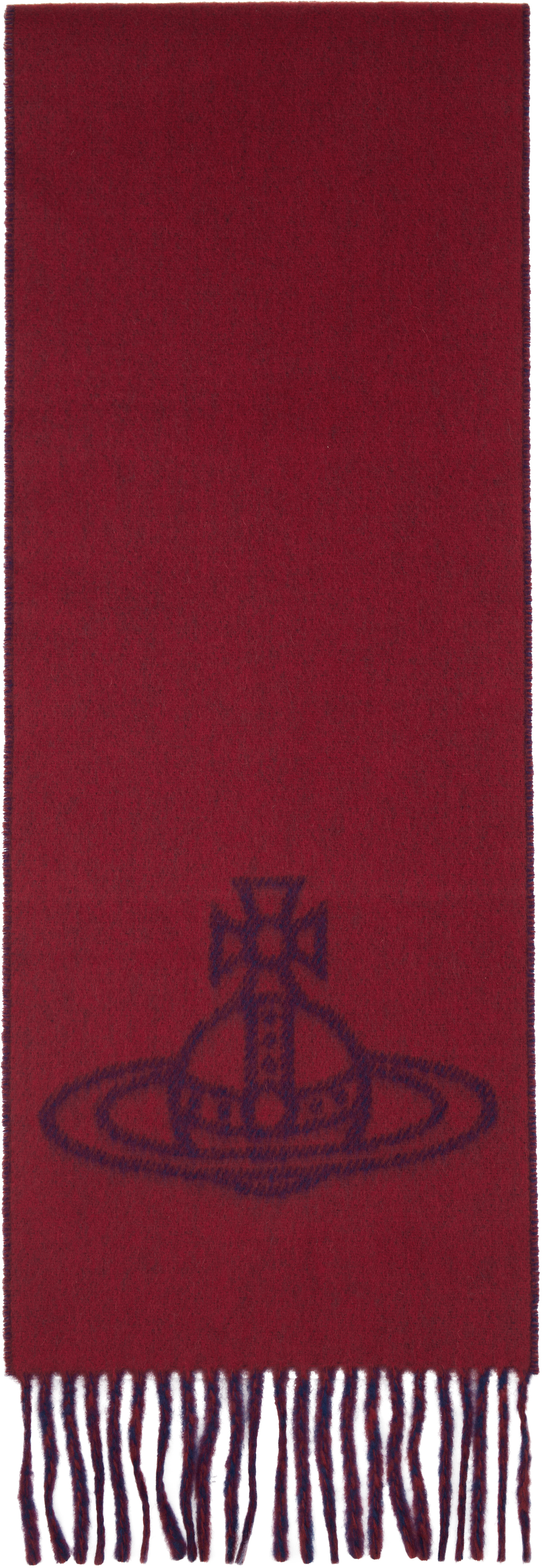 Vivienne Westwood: Navy & Red Single Orb Double Scarf | SSENSE