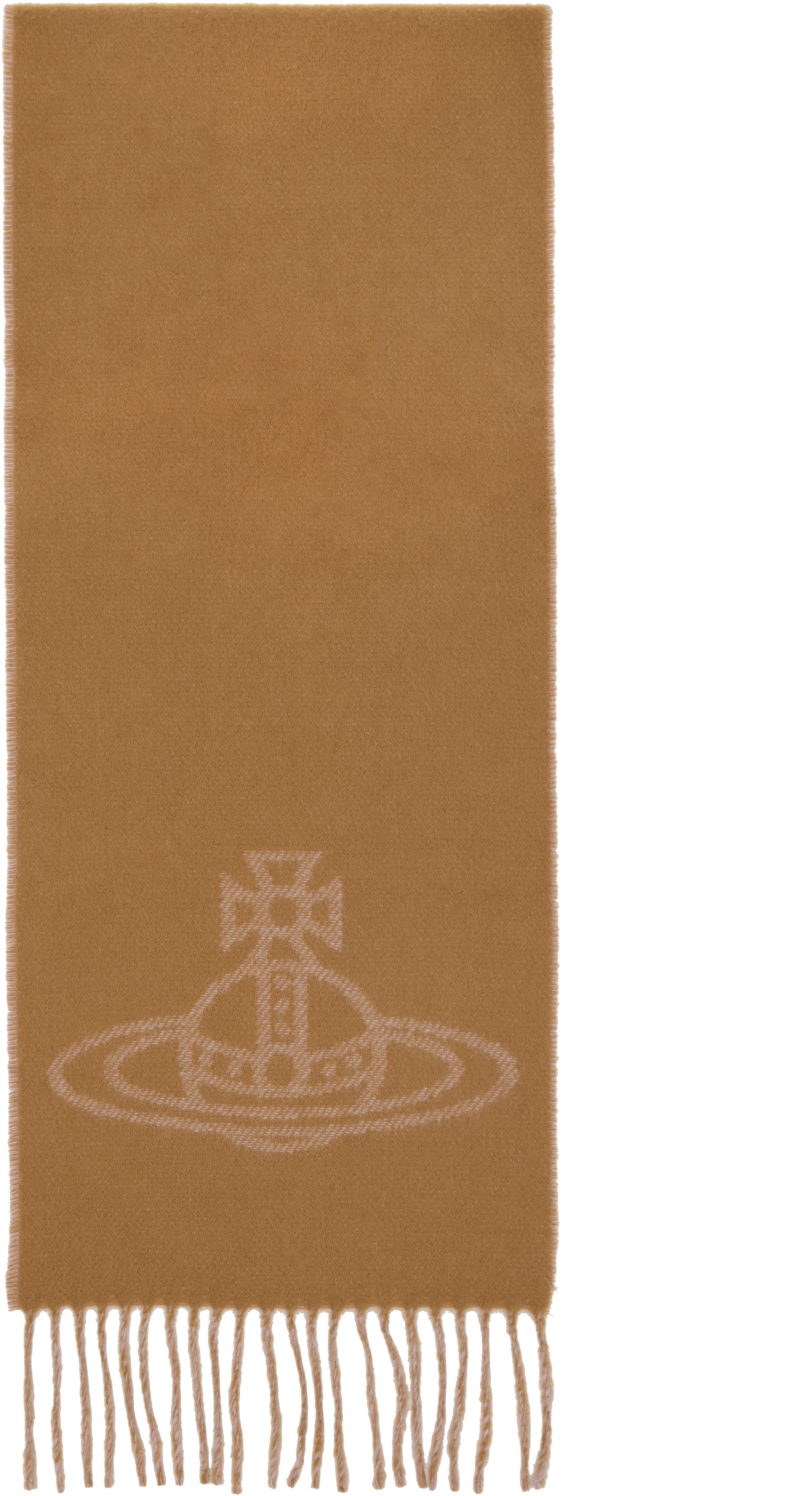 Vivienne Westwood Pink & Yellow Single Orb Double Scarf In Brown