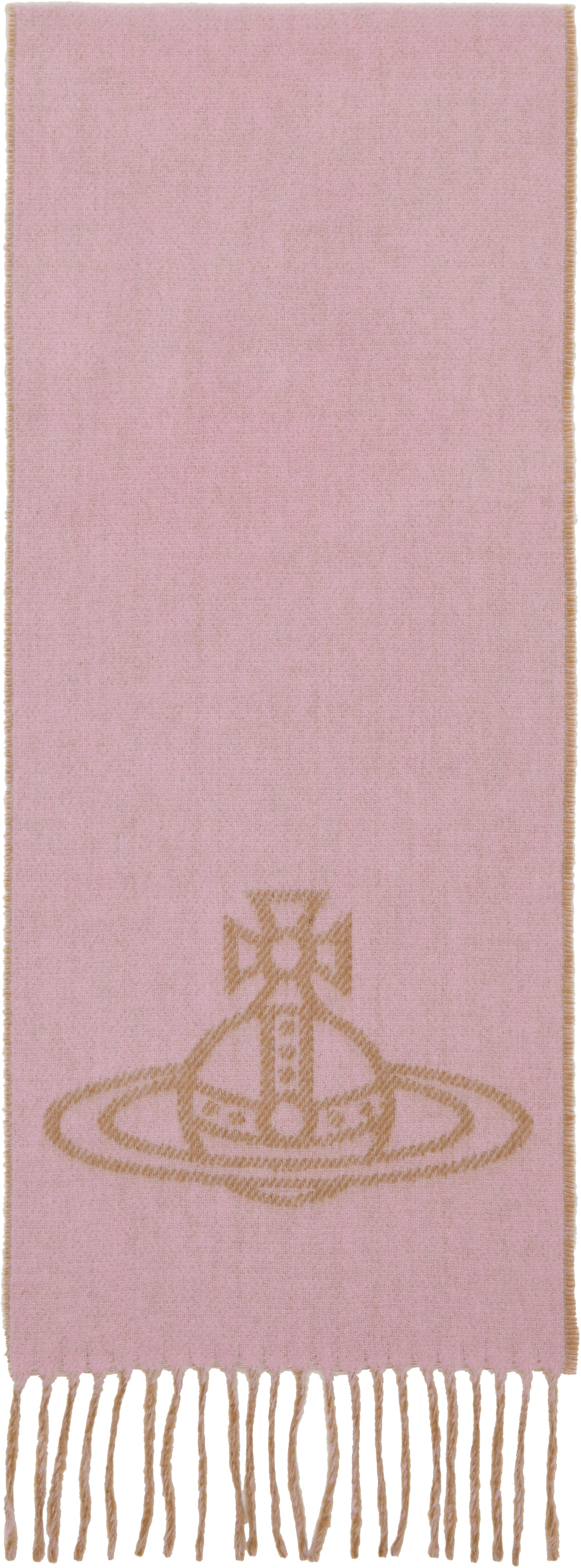 Vivienne Westwood Pink & Yellow Single Orb Double Scarf In Brown