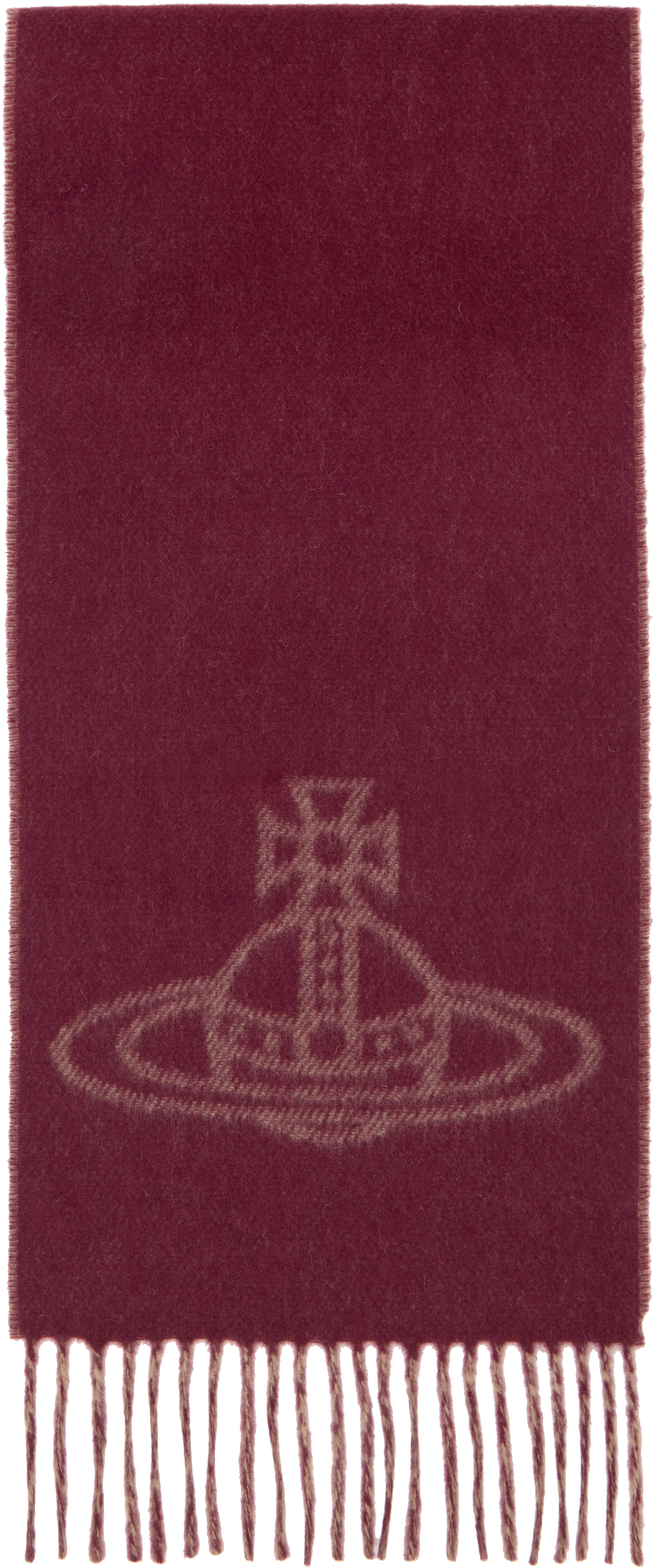 Vivienne Westwood Beige & Burgundy Single Orb Double Scarf
