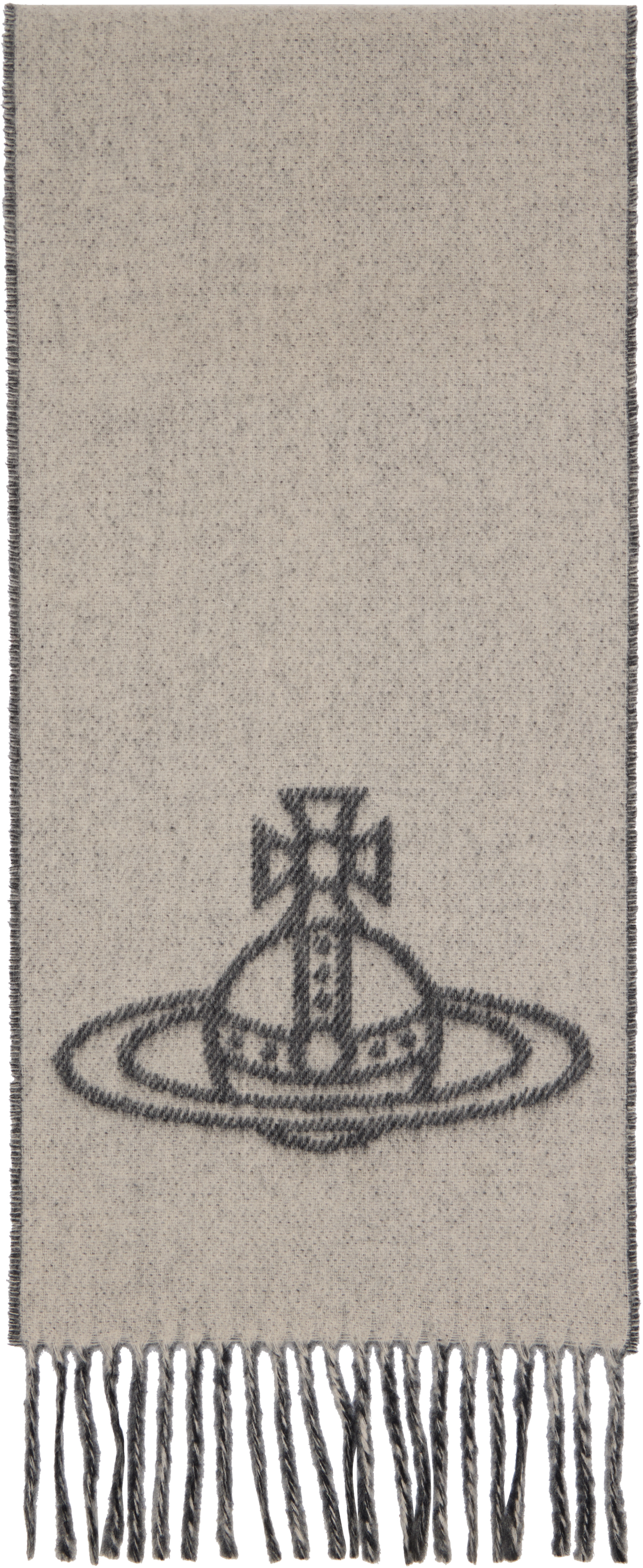 Vivienne Westwood Black & Gray Single Orb Double Scarf