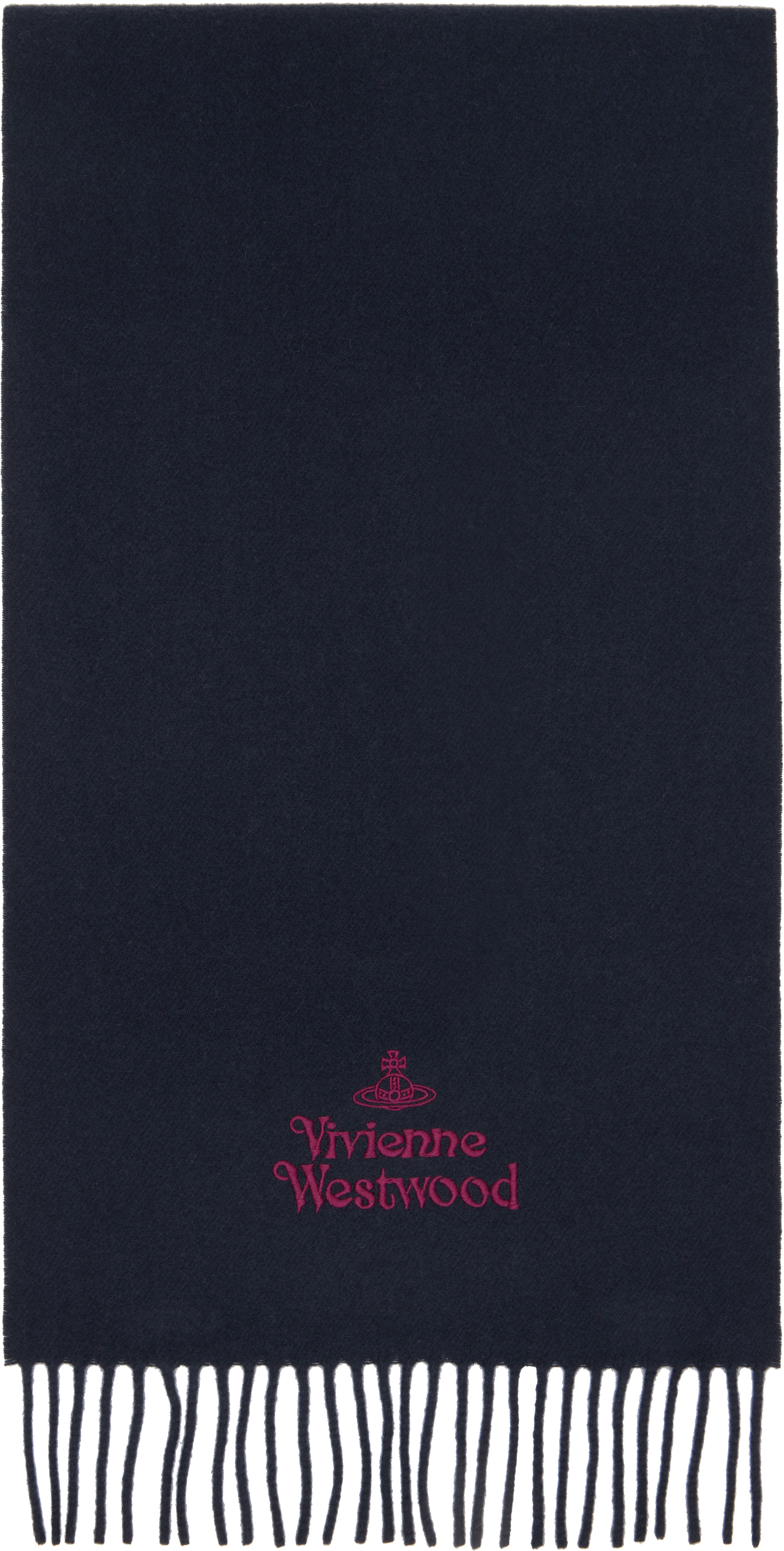 Vivienne Westwood Navy Embroidered Scarf