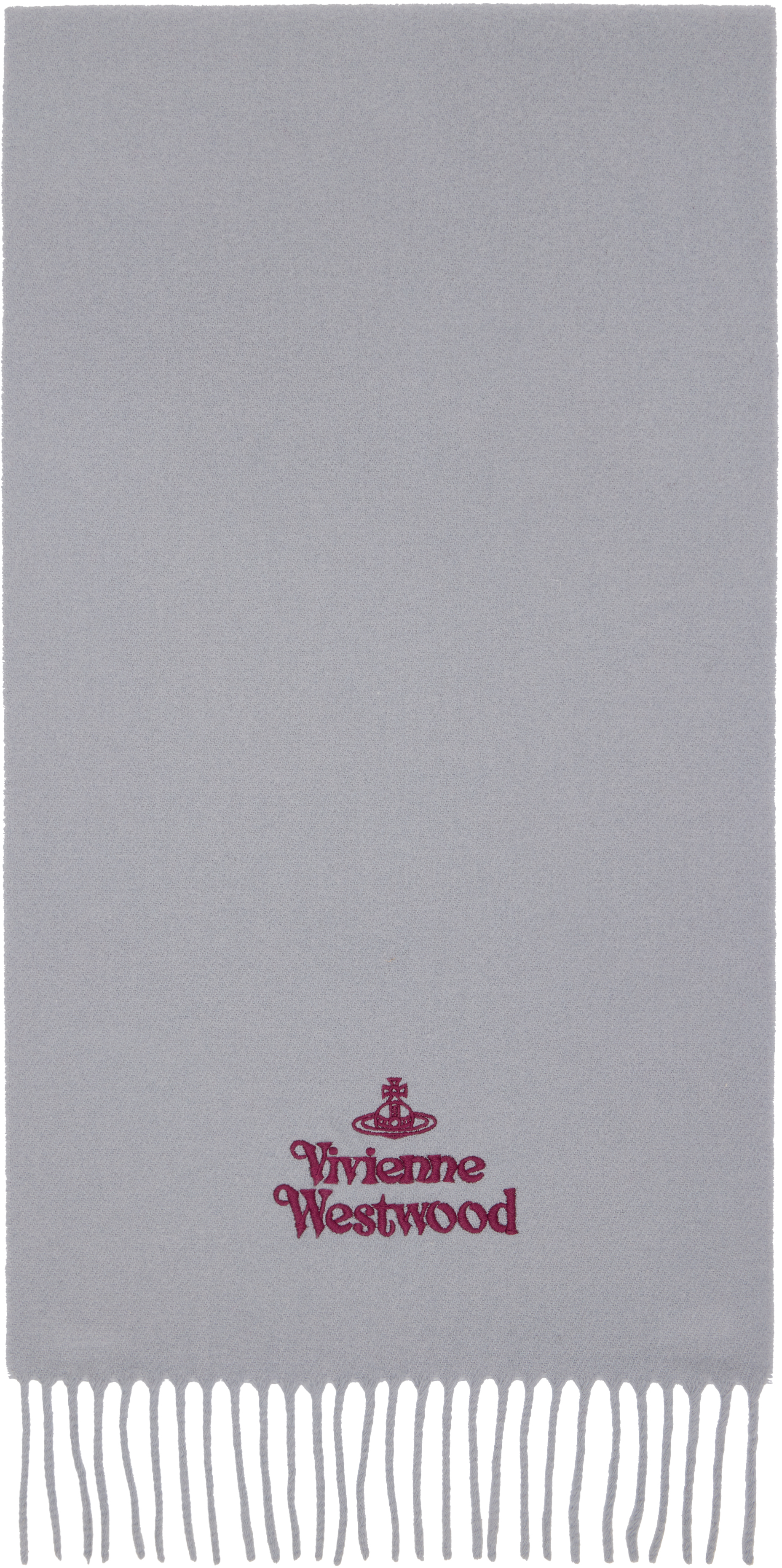 Vivienne Westwood Gray Embroidered Scarf